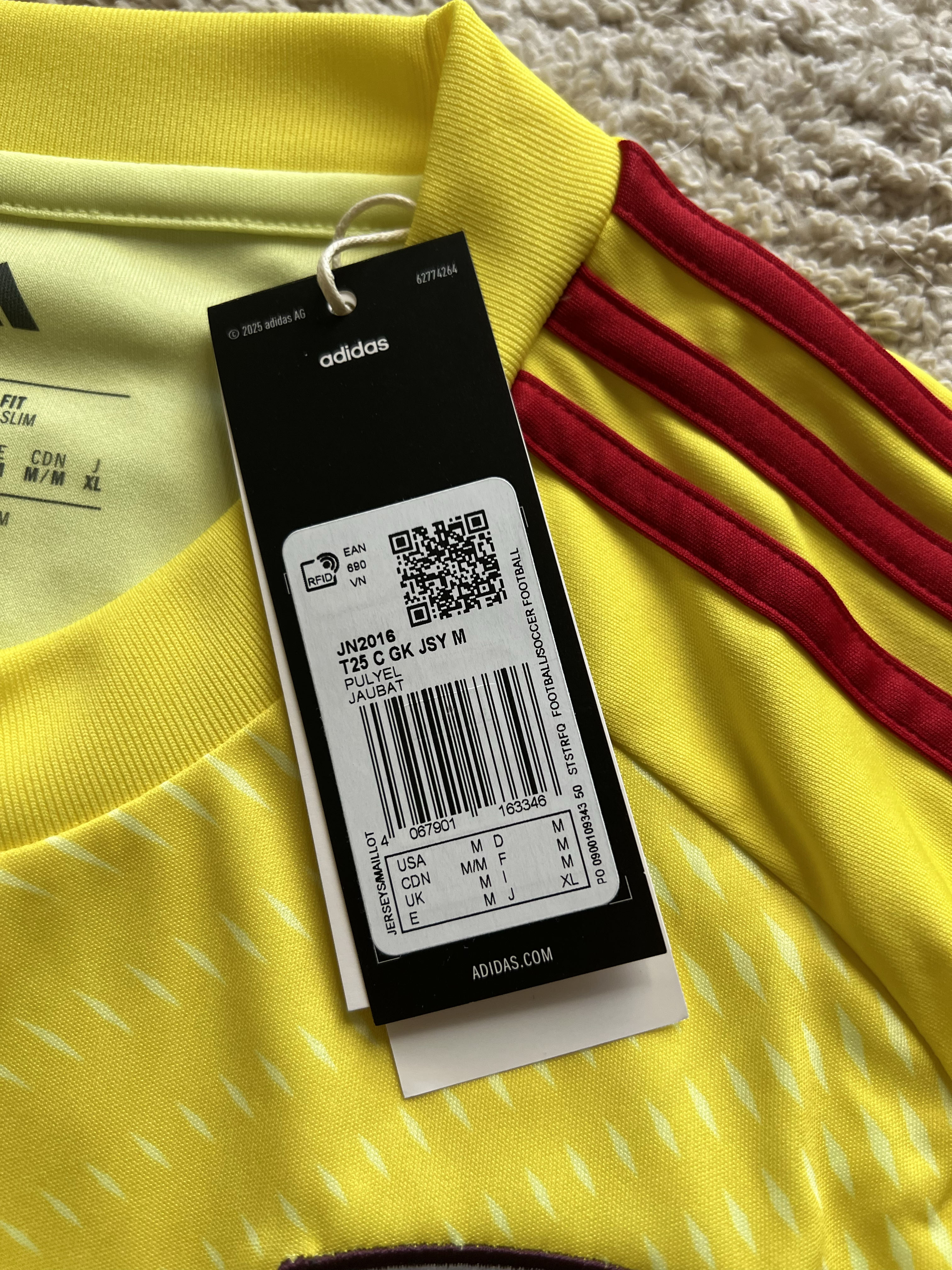 Authenticity evidence image of Aston Villa 2025/26 Adidas GK 2 Goalkeeper Shirt (Betano) - Men's Medium