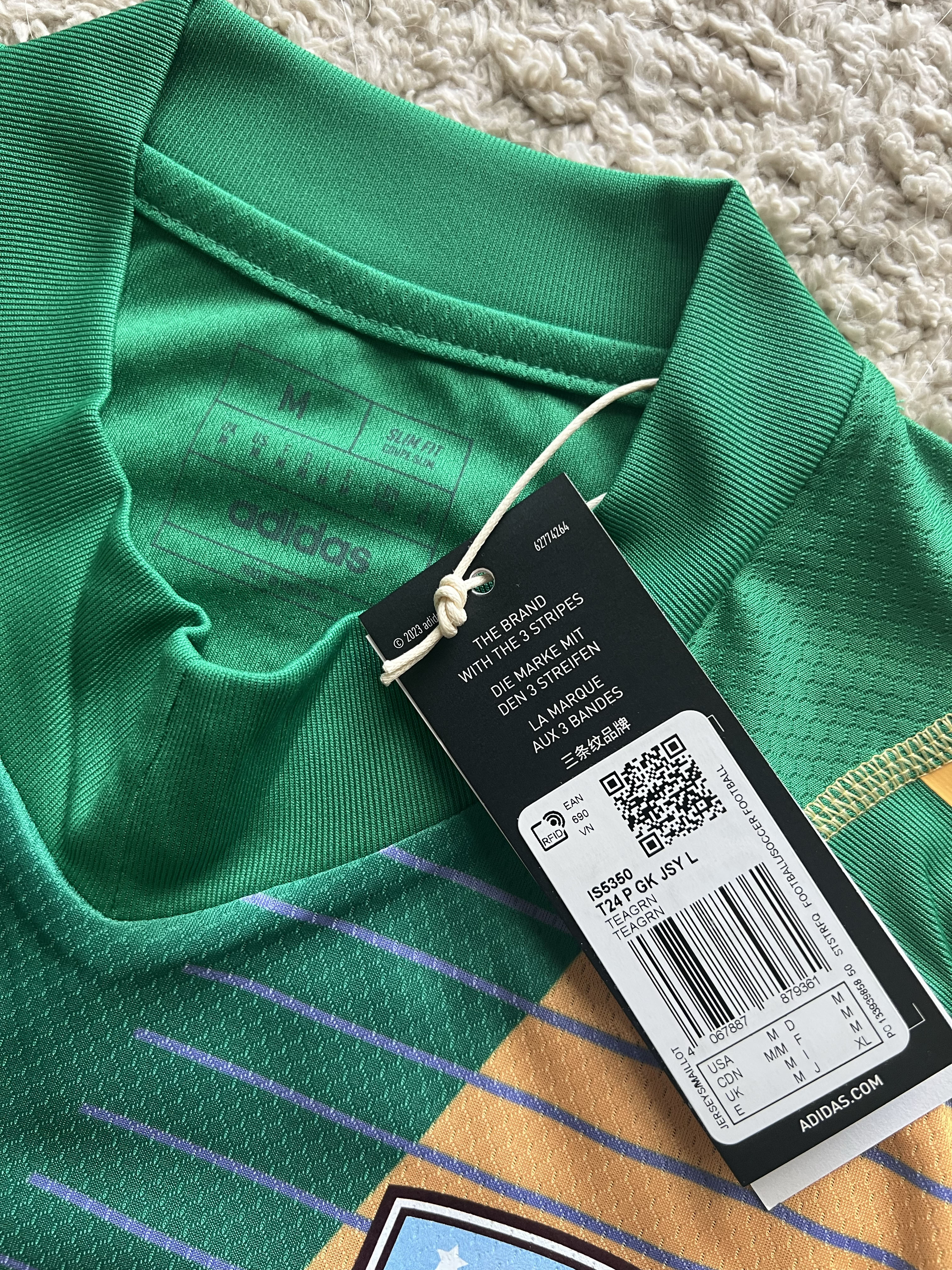 Authenticity evidence image of Aston Villa 2024/25 Adidas GK 1 Goalkeeper Pro Shirt (Aston Villa Foundation) - Men's Medium
