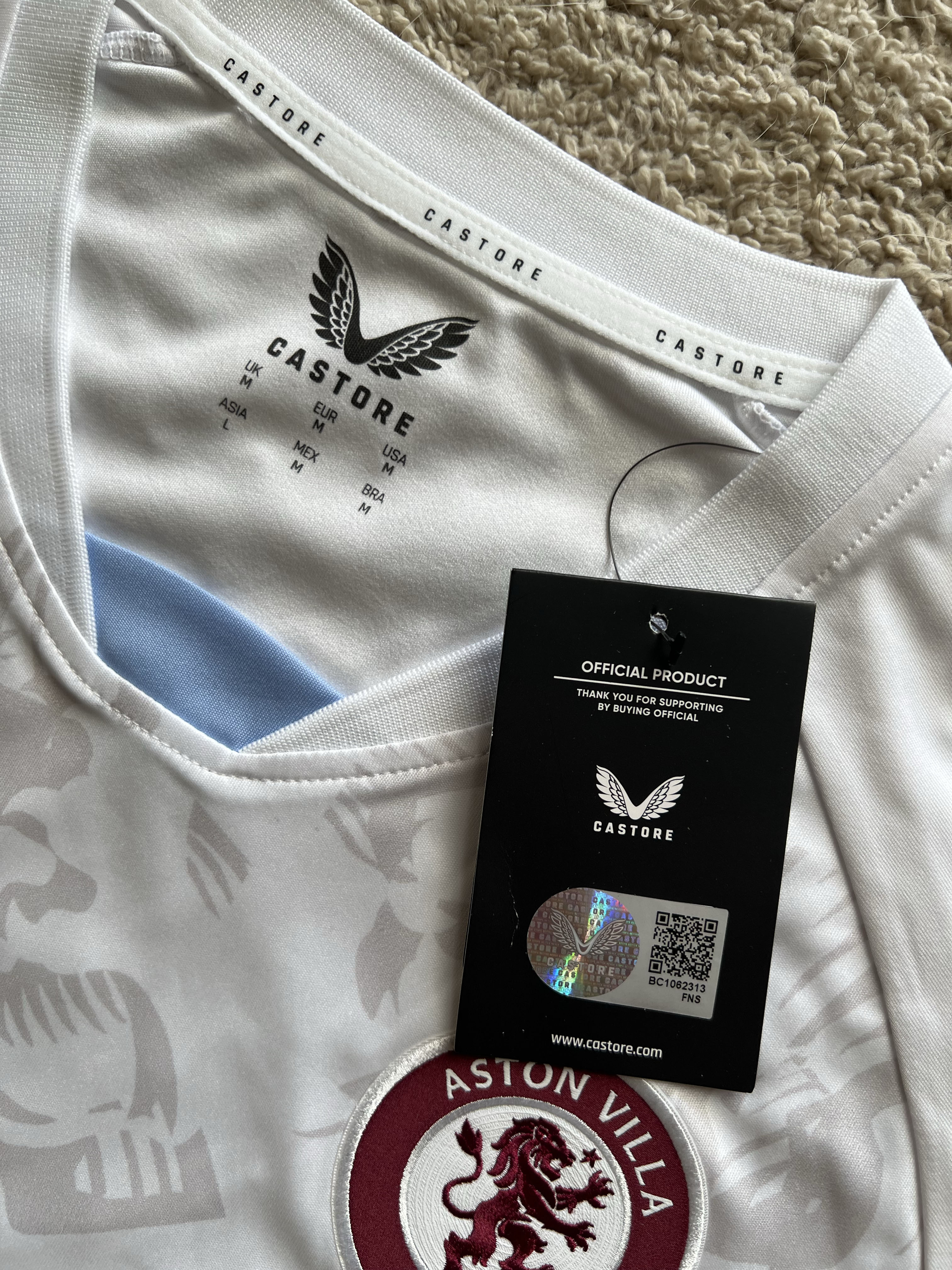 Authenticity evidence image of Aston Villa 2023/24 Castore Away Shirt (BK8) - Men's Medium