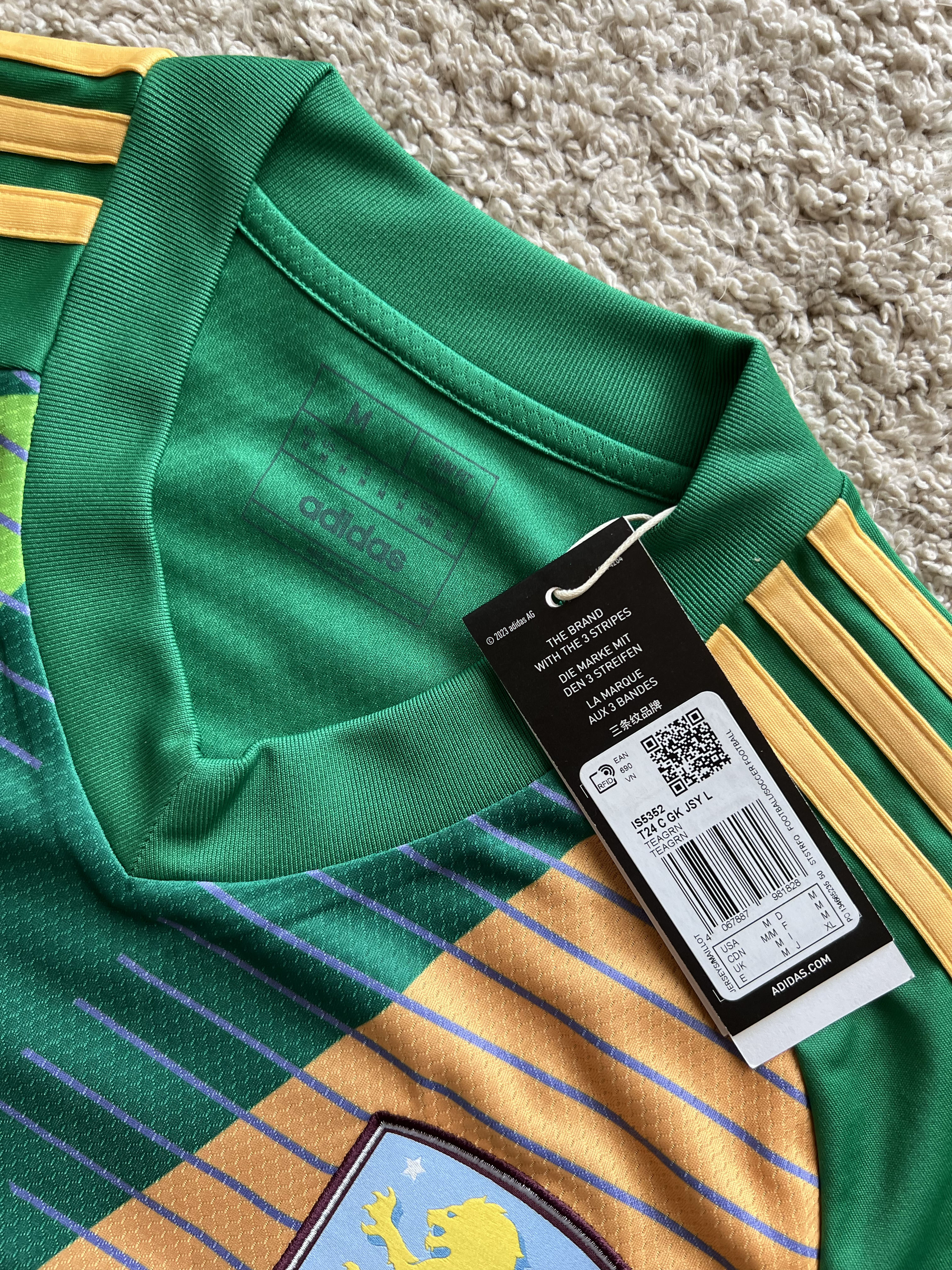 Authenticity evidence image of Aston Villa 2024/25 Adidas GK 1 Goalkeeper Shirt (Betano) - Men's Medium