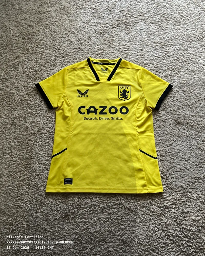 Front view of Aston Villa 2022/23 Castore 3rd Goalkeeper Shirt (Cazoo) - Women's Medium (12/14)