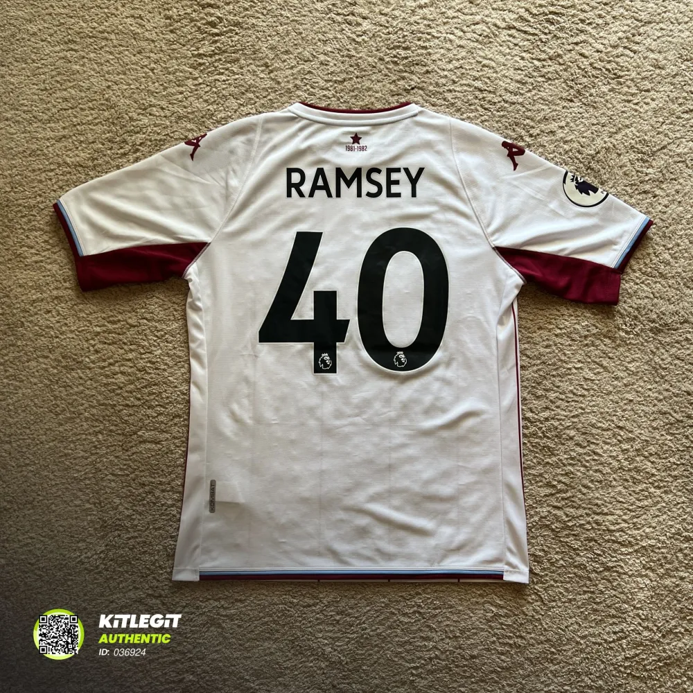Rear view of Aston Villa 2021/22 Kappa Away Shirt (Cazoo) - Men's Large