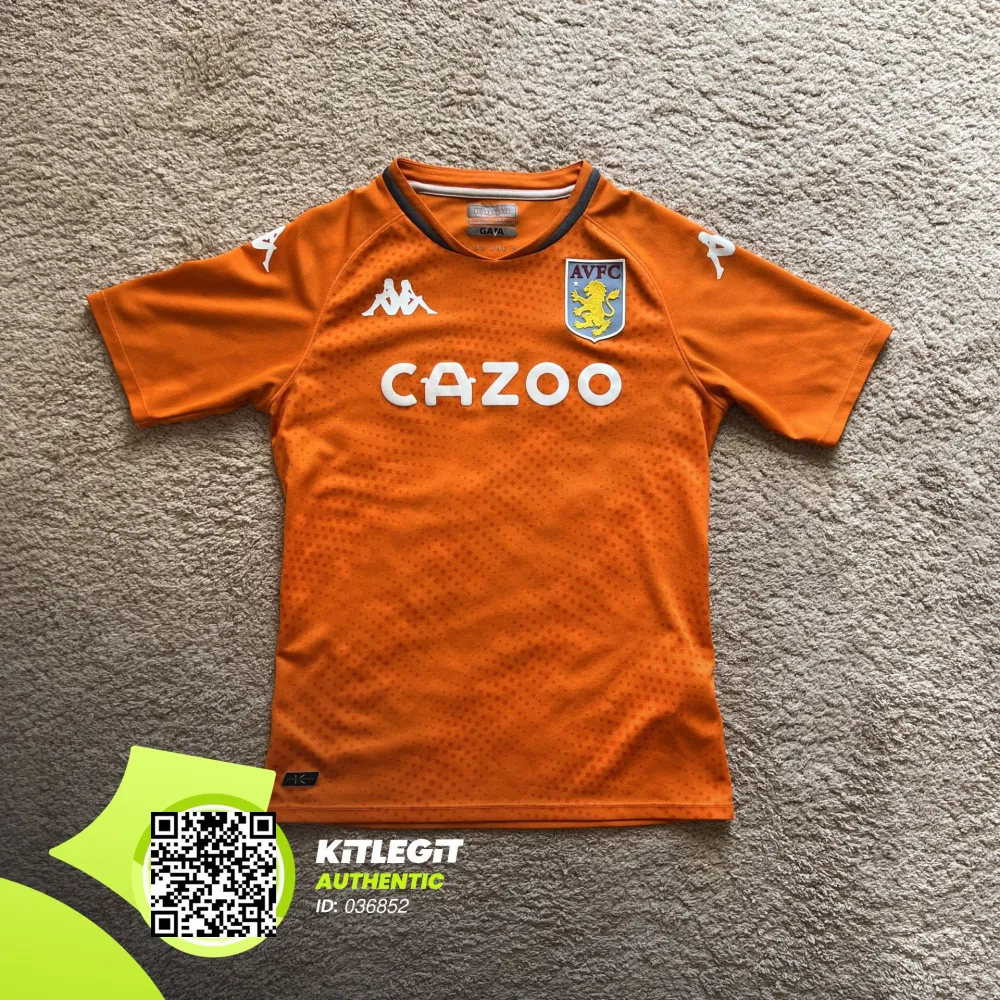 Front view of Aston Villa 2020/21 Kappa Away Goalkeeper Shirt (Cazoo) - Junior XXL