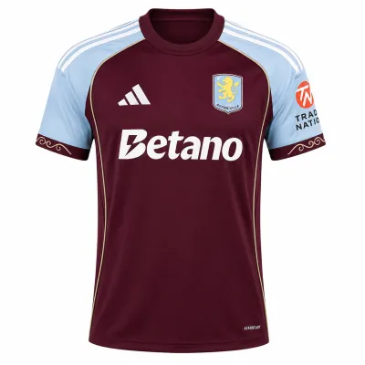 Presentation image of Aston Villa 2025/26 Adidas Home Shirt (Betano) - Men's Medium