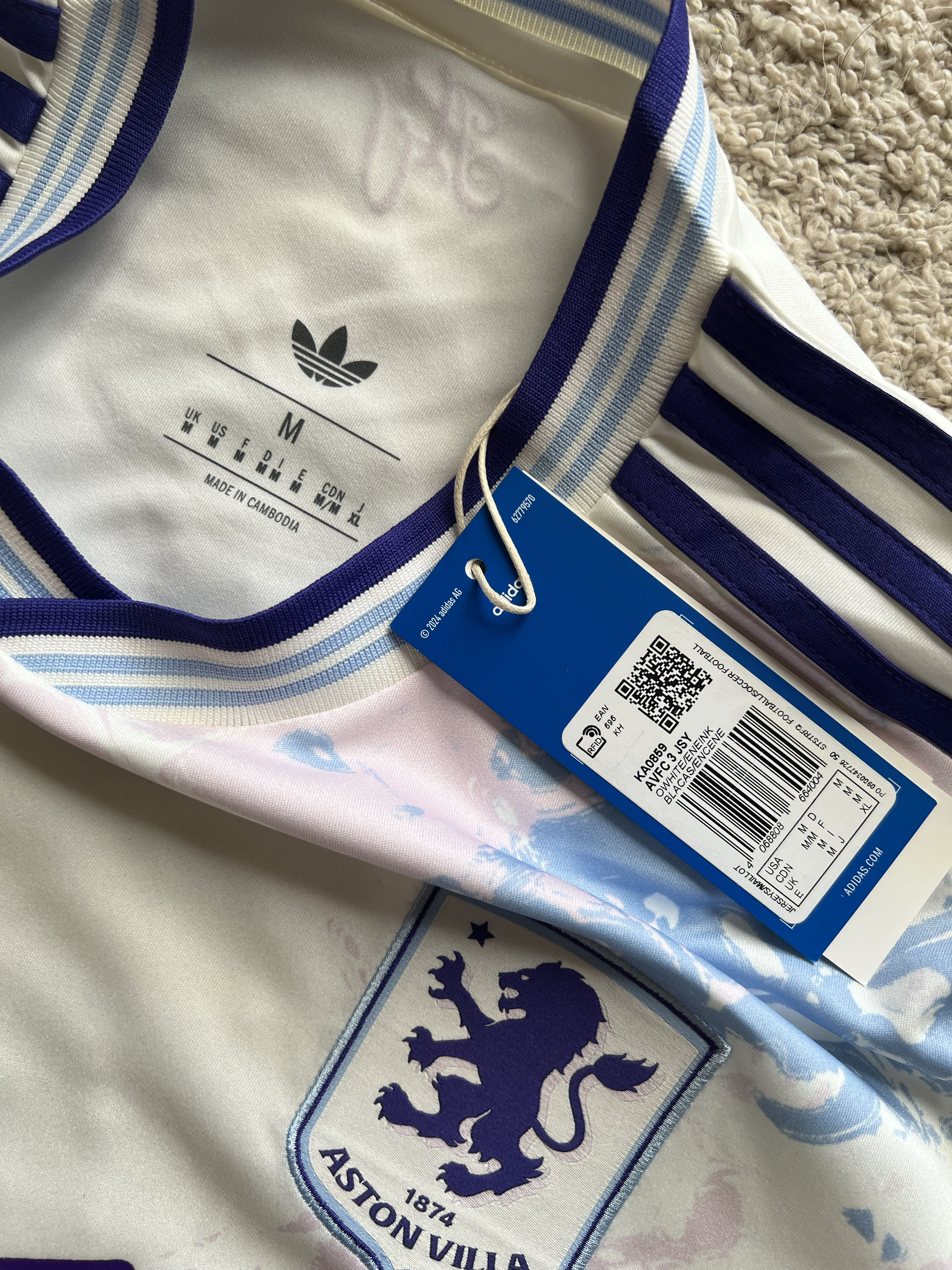 Authenticity evidence image of Aston Villa 2025/26 Adidas 3rd Shirt (Kaizen Foundation) - Men's Medium