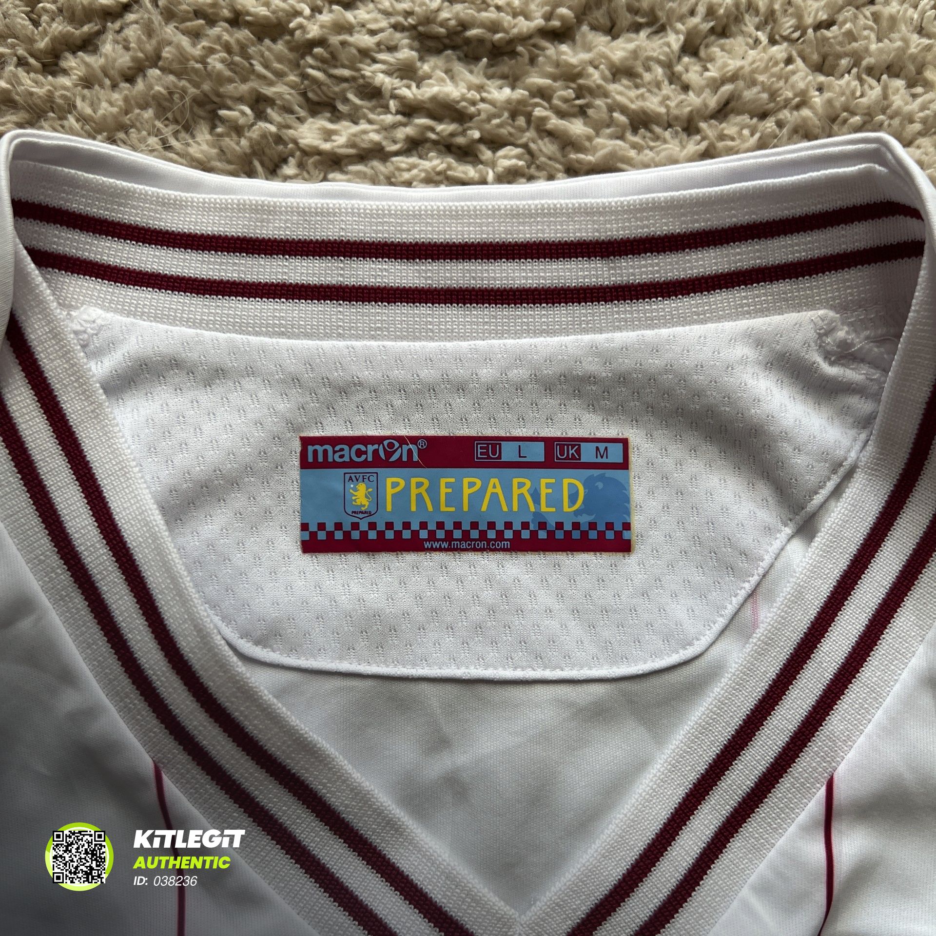 Authenticity evidence image of Aston Villa 2014/15 Macron Away Shirt (Dafabet) - Men's Medium