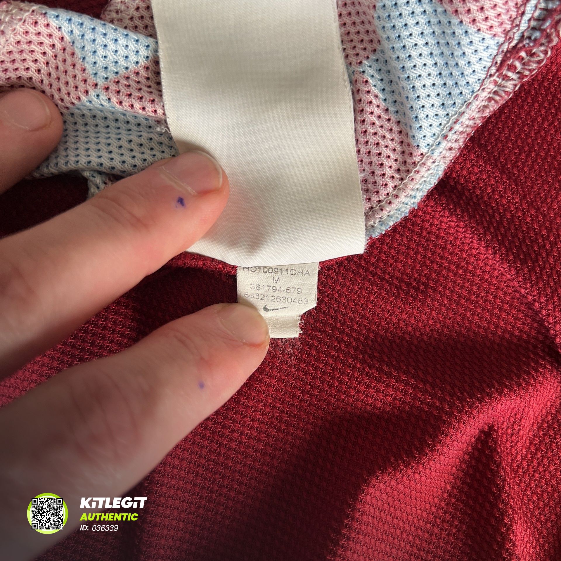 Authenticity evidence image of Aston Villa 2010/11 Nike Home Shirt (FX Pro) - Men's Medium