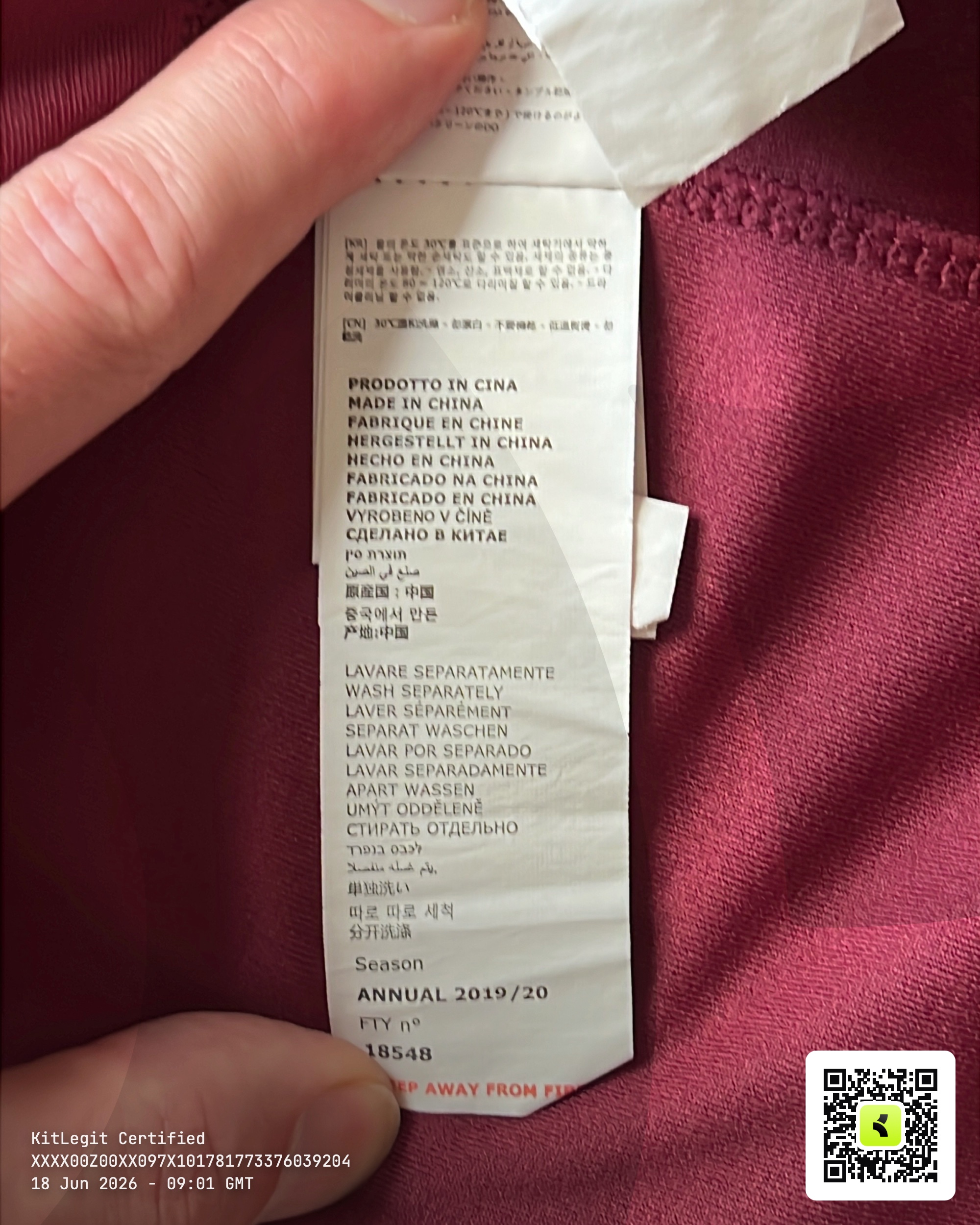 Wash label