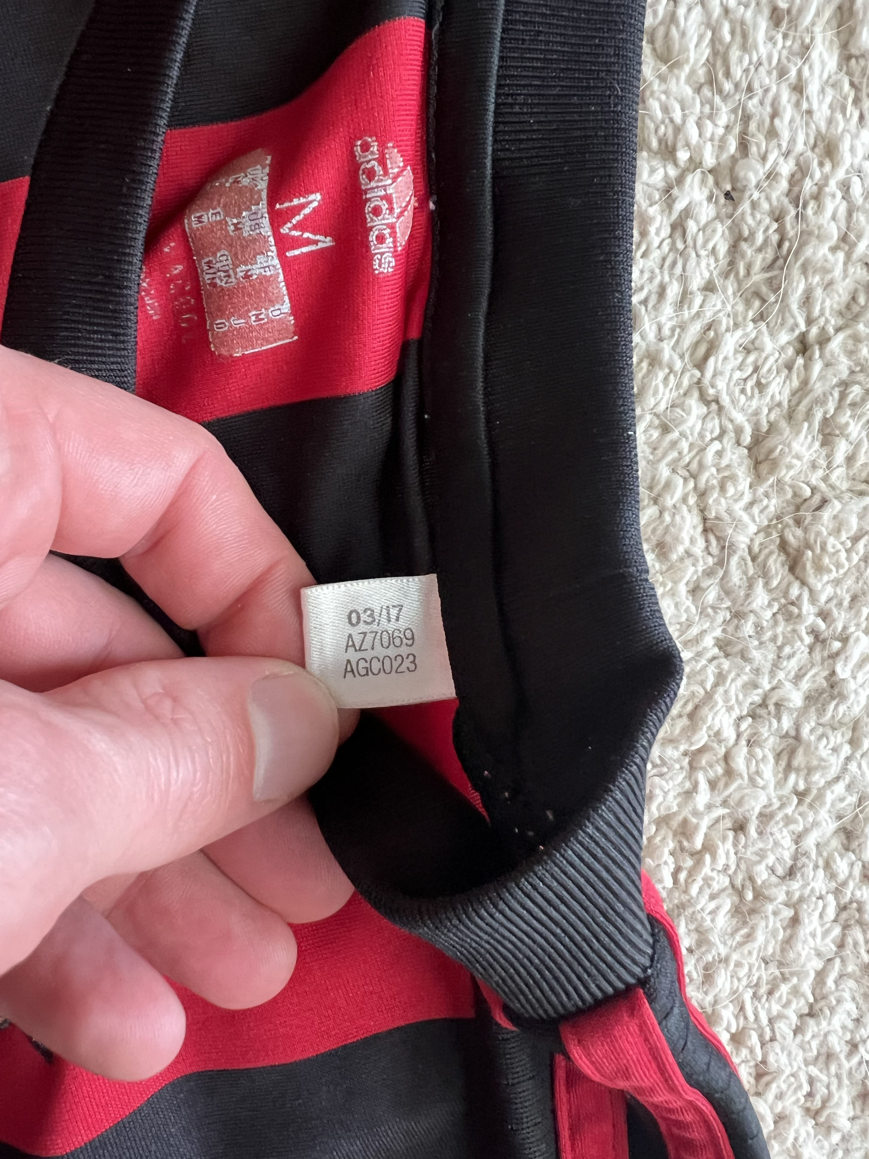 Authenticity evidence image of AC Milan 2017/18 Adidas Home Shirt (Fly Emirates) - Men's Medium