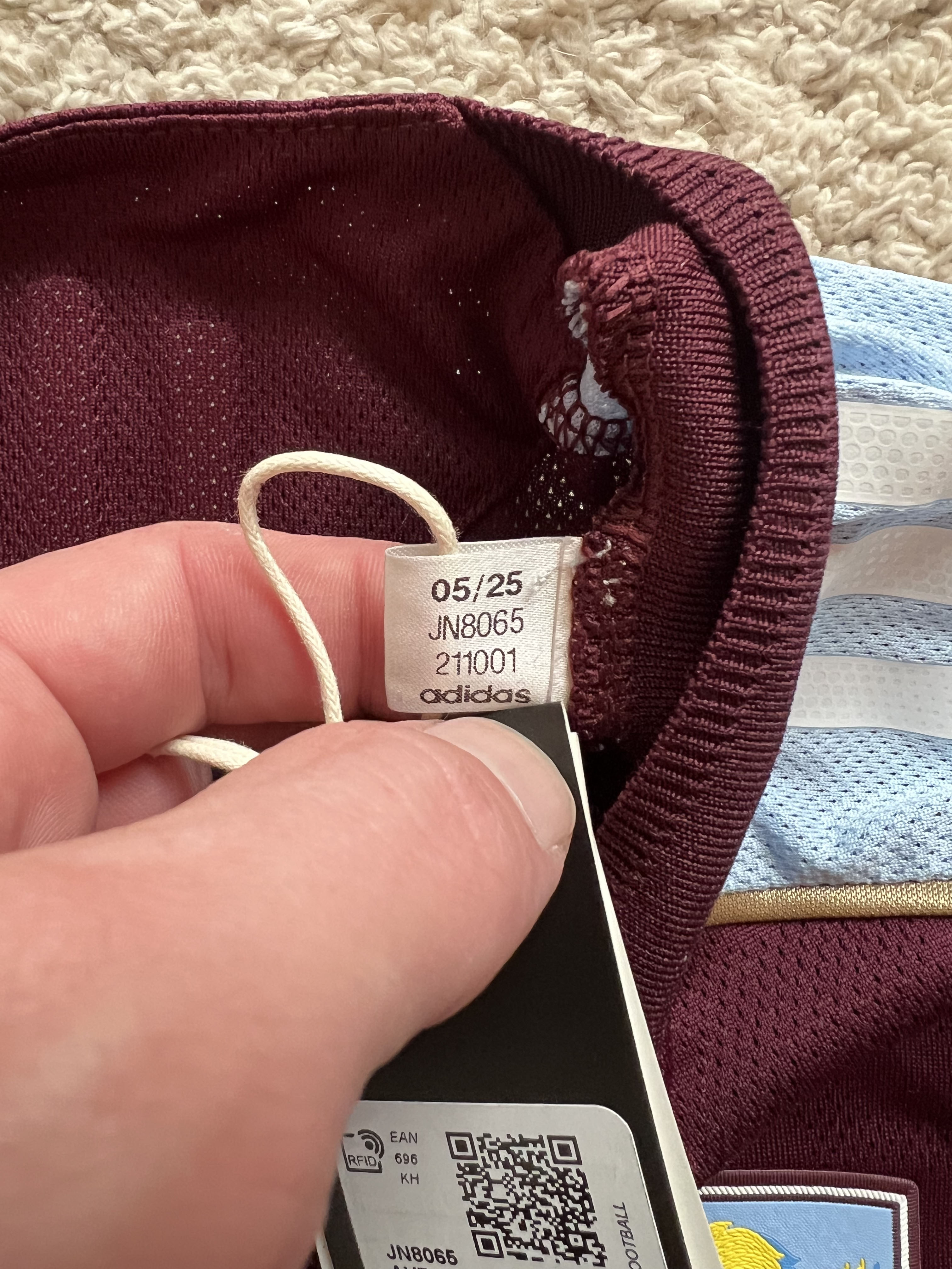 Authenticity evidence image of Aston Villa 2025/26 Adidas Home Pro Shirt (Kaizen Foundation) - Women's Large (16/18)