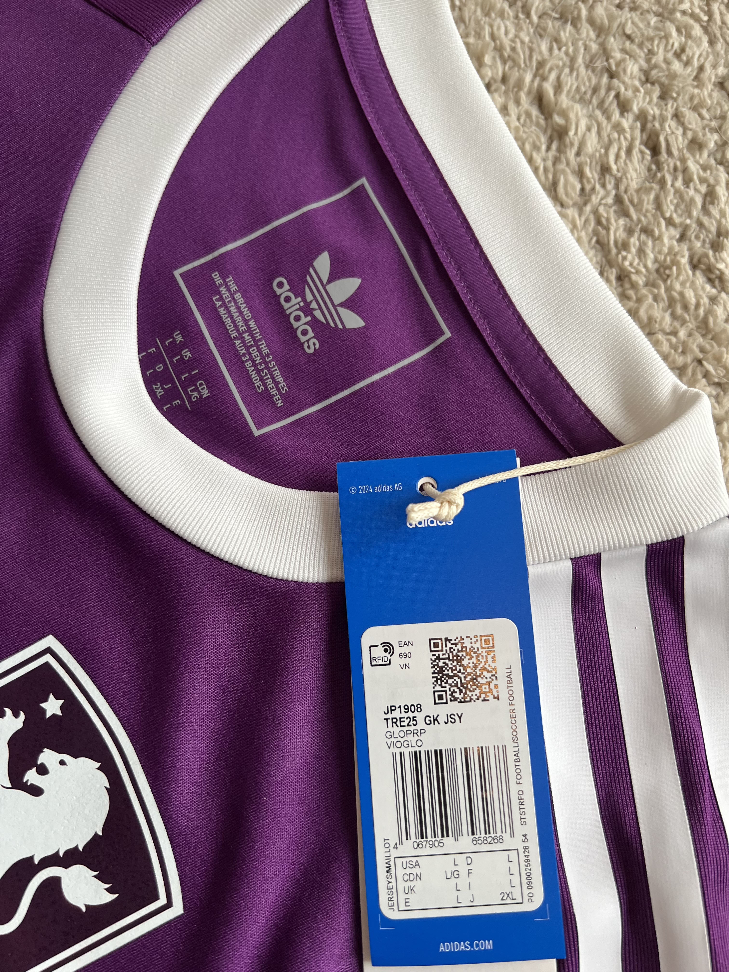 Authenticity evidence image of Aston Villa 2025/26 Adidas GK 5 Goalkeeper Shirt (Aston Villa Foundation) - Men's Large