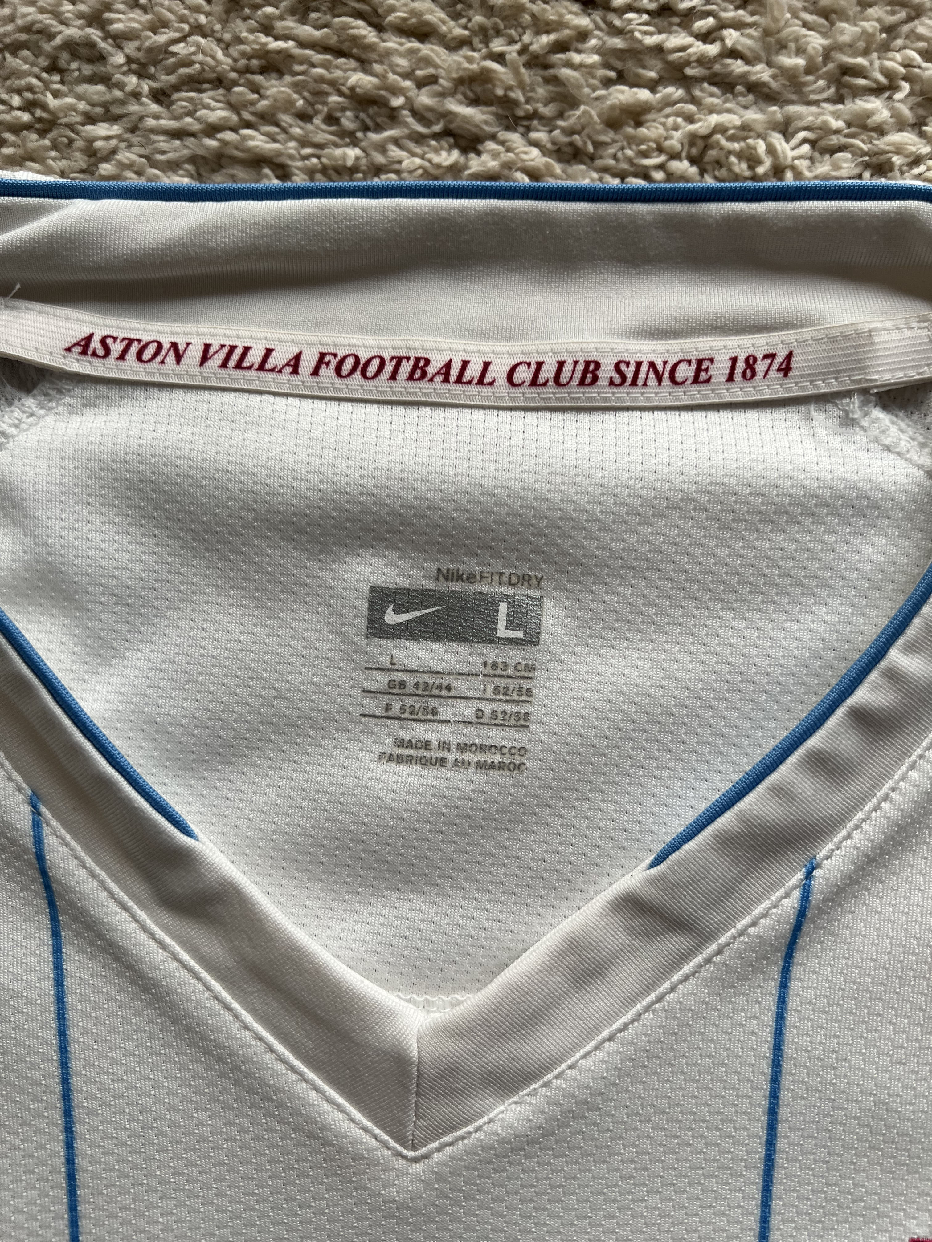 Authenticity evidence image of Aston Villa 2007/08 Nike Away Shirt (32Red) - Men's Large
