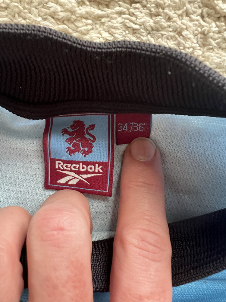 Authenticity evidence image of Aston Villa 1999/00 Reebok GK 1 Goalkeeper Shirt (LDV Vans) - Men's Small