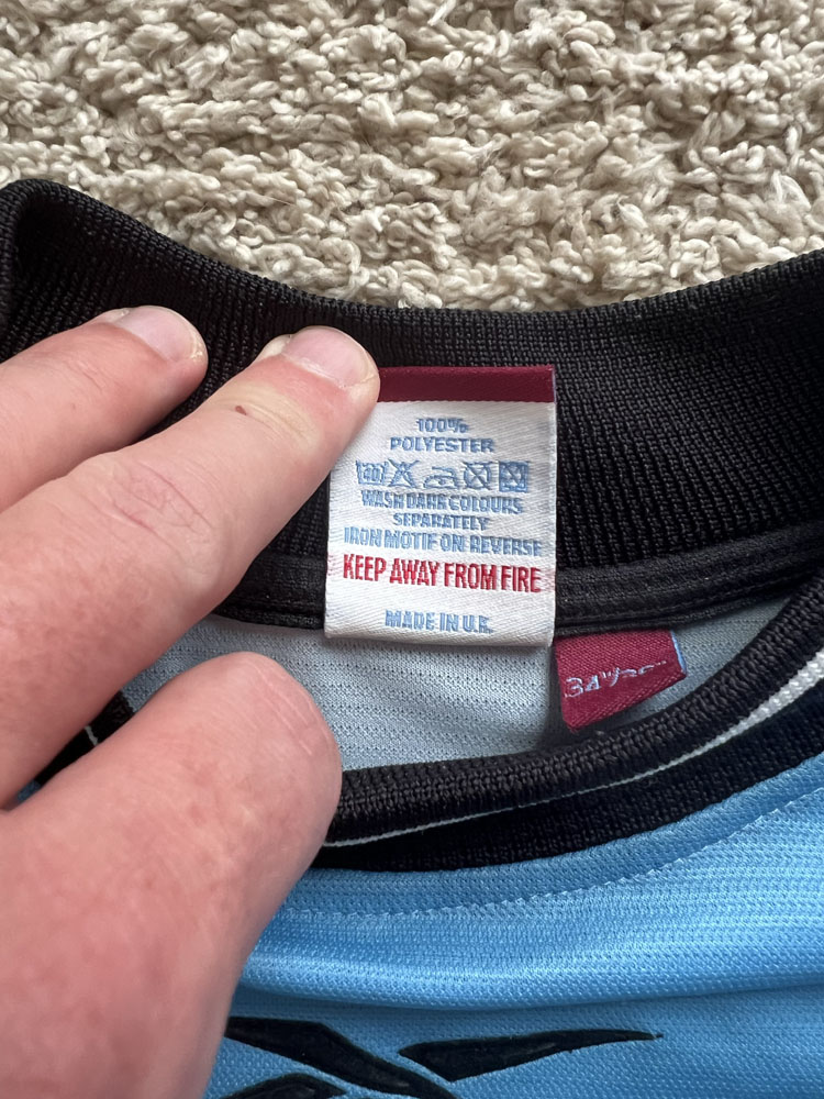 Authenticity evidence image of Aston Villa 1999/00 Reebok GK 1 Goalkeeper Shirt (LDV Vans) - Men's Small