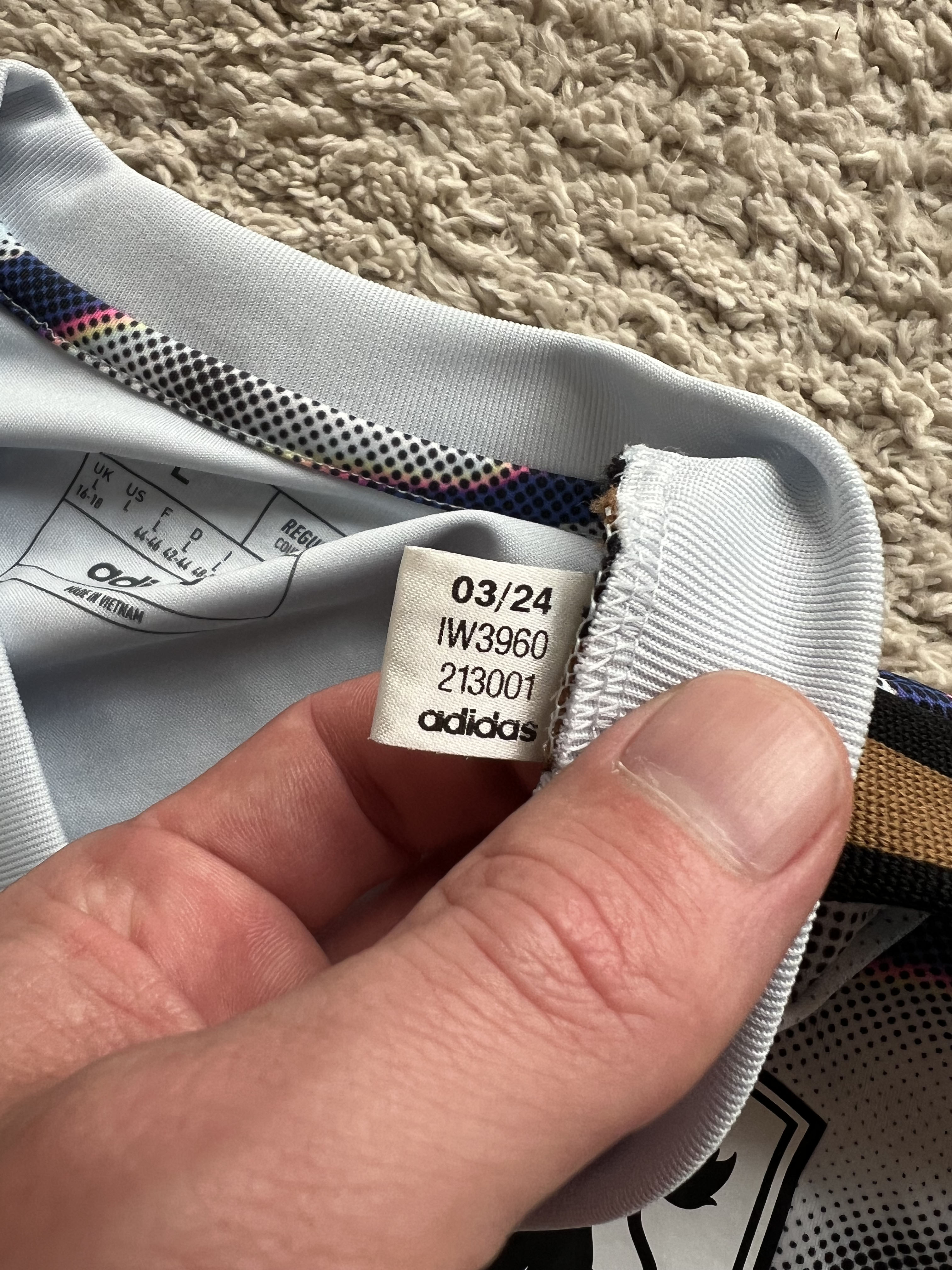 Authenticity evidence image of Aston Villa 2024/25 Adidas Pre-Match Pride 1 Shirt (Love Unites) - Women's Large (16/18)