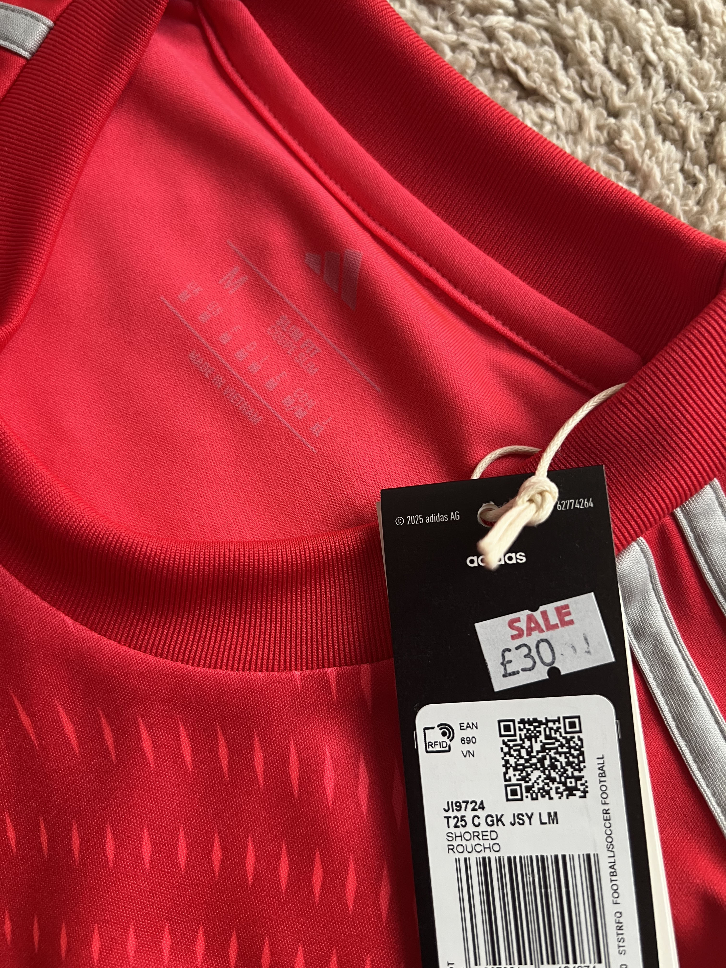 Authenticity evidence image of Aston Villa 2025/26 Adidas GK 3 Goalkeeper Shirt (Betano) - Men's Medium