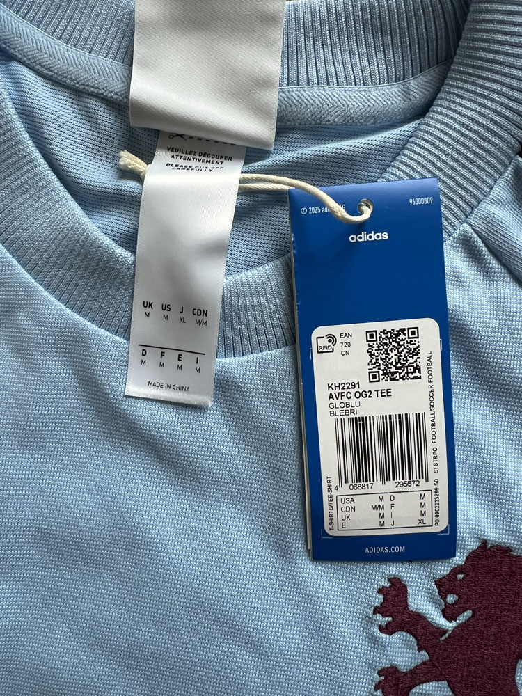 Authenticity evidence image of Aston Villa 2026/27 Adidas Travel 2 Shirt - Men's Medium