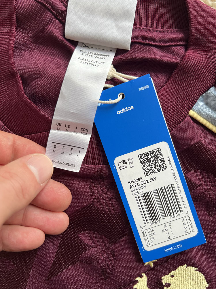 Authenticity evidence image of Aston Villa 2026/27 Adidas Travel 3 Shirt - Men's Medium