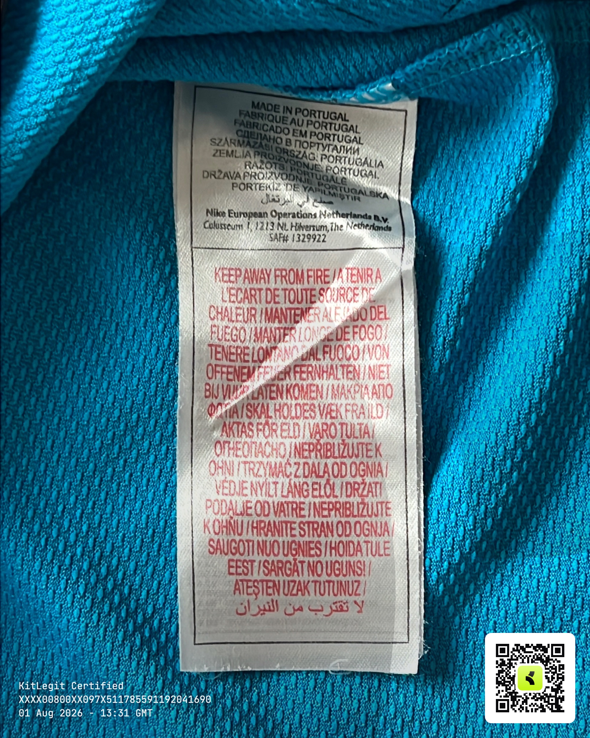 Authenticity evidence image of Aston Villa 2009/10 Nike 3rd Shirt (Acorns) - Men's Large