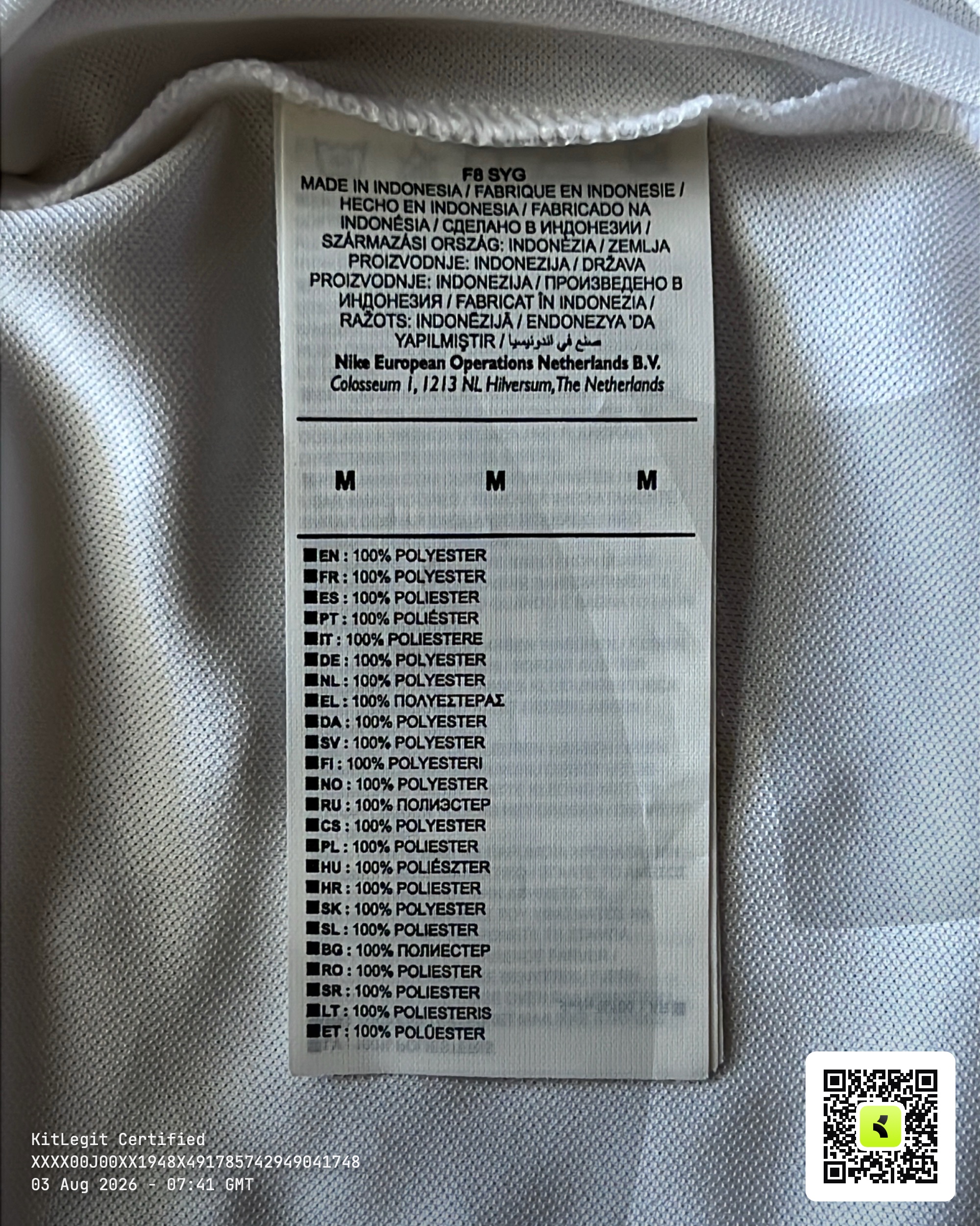 Authenticity evidence image of Ferencvaros 2018-22 Nike Away / 3rd Shirt - Men's Medium