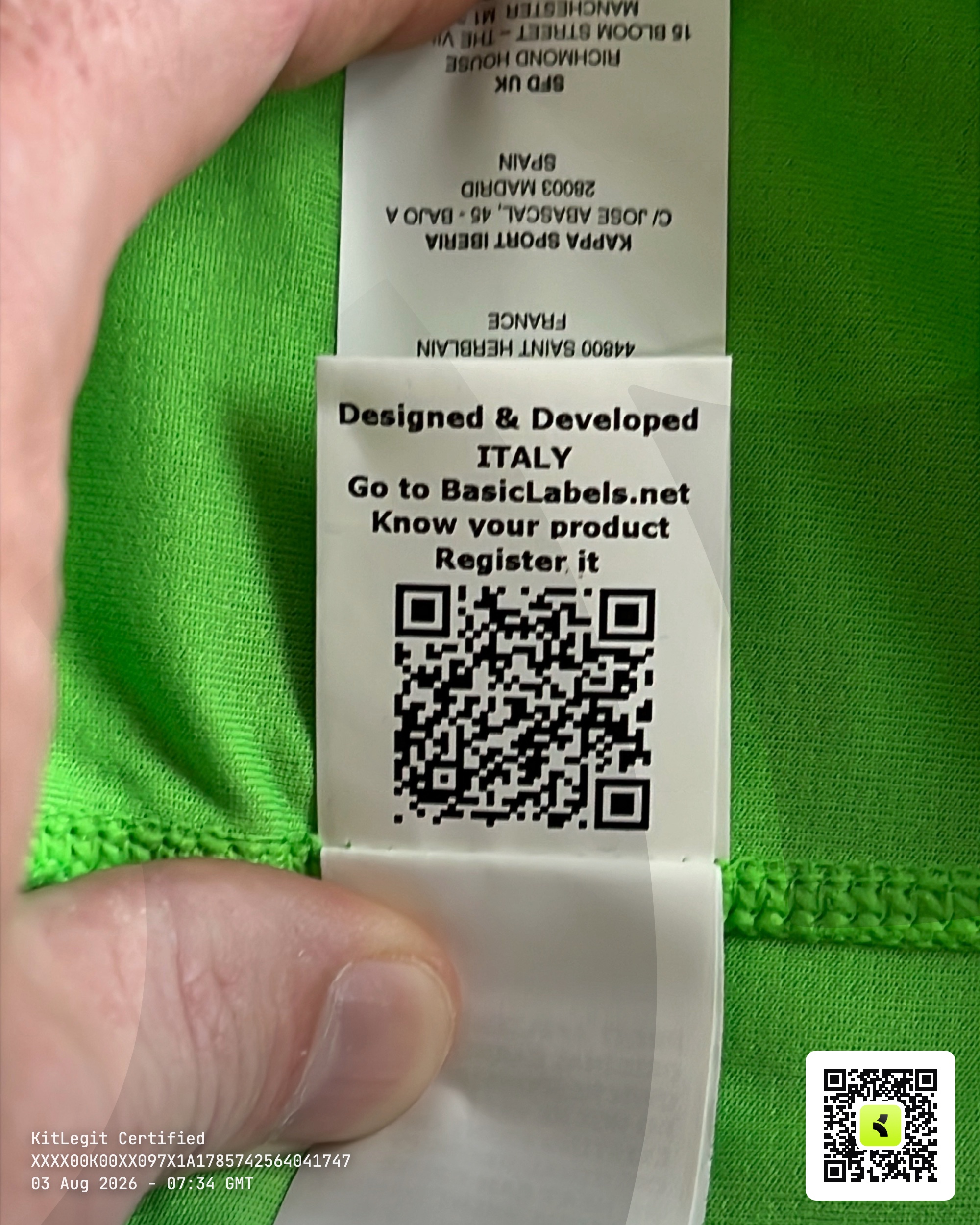 Authenticity evidence image of Aston Villa 2019/20 Kappa GK 3 Goalkeeper Shirt - Men's Medium