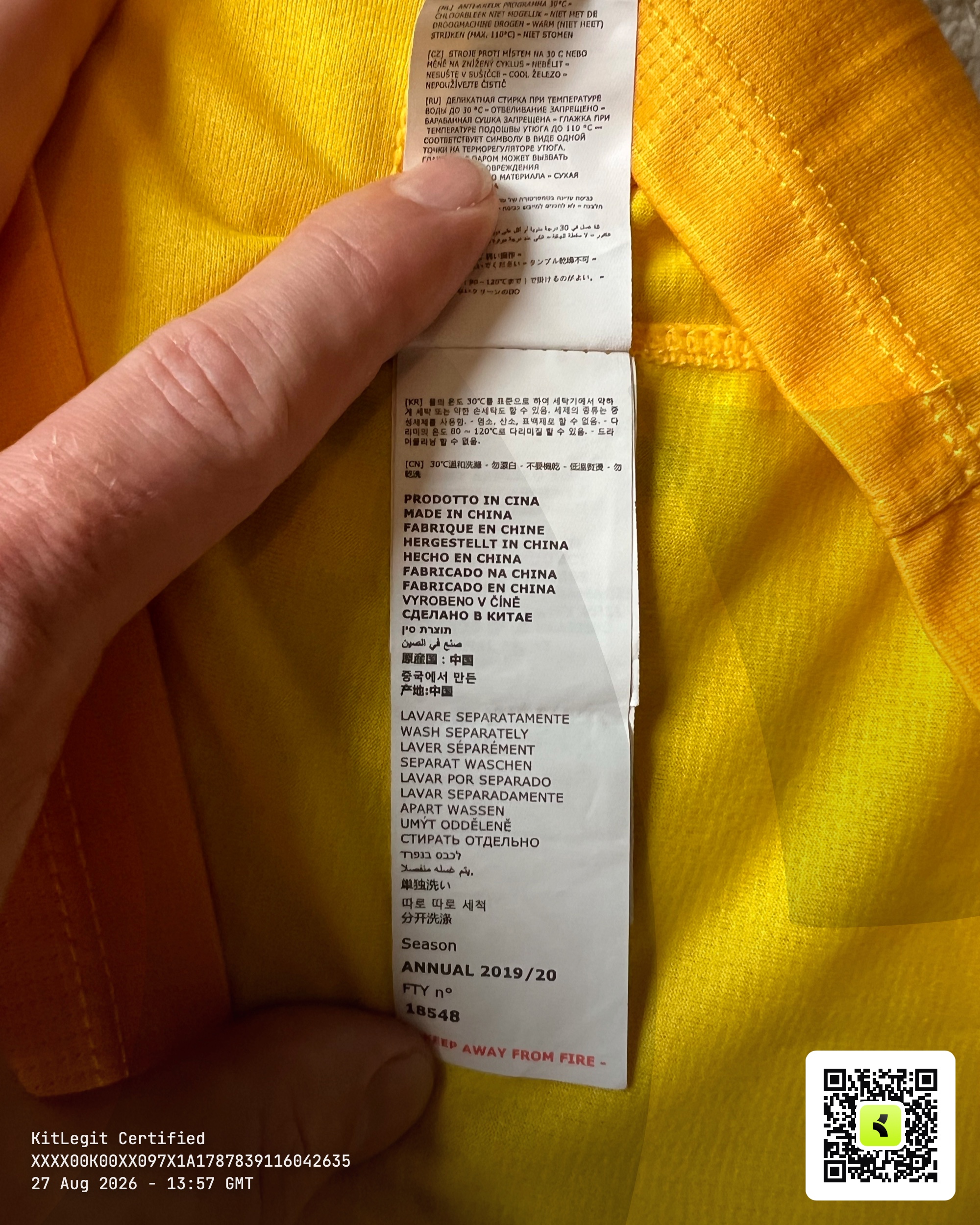 Authenticity evidence image of Aston Villa 2019/20 Adidas GK 2 Goalkeeper Shirt - Men's Medium