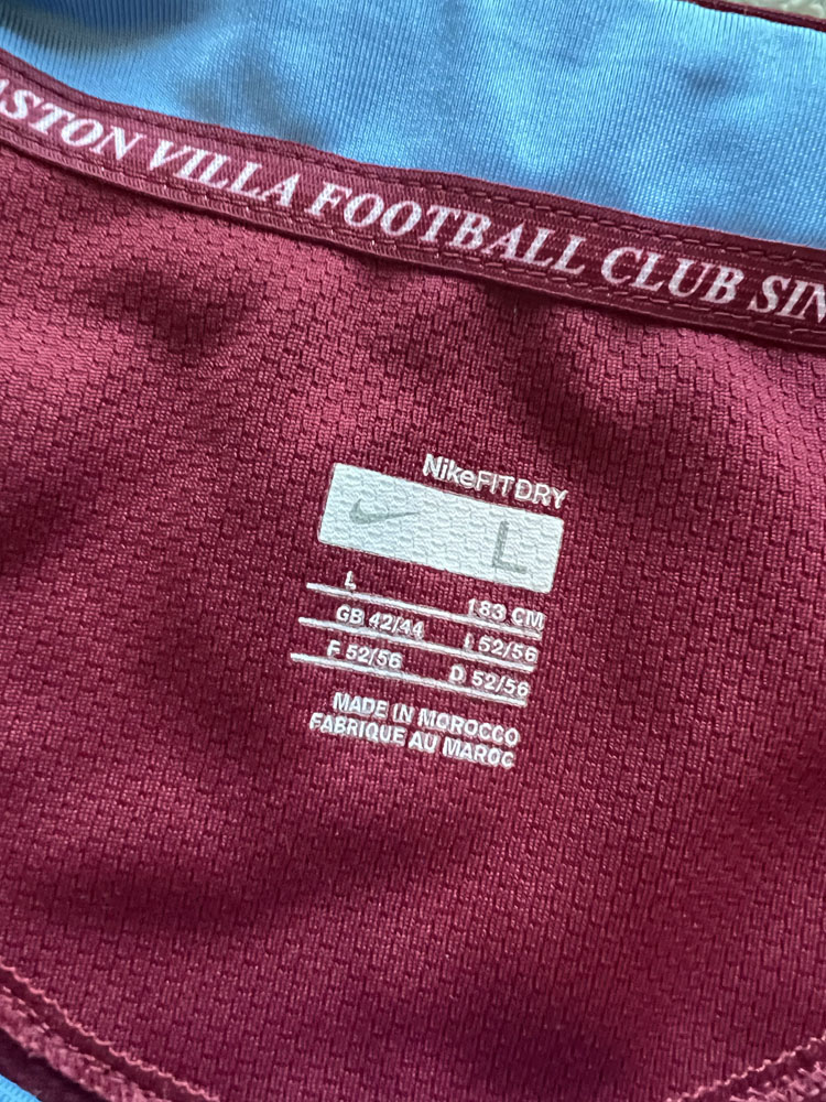 Authenticity evidence image of Aston Villa 2007/08 Nike Home / Special Edition Shirt (Acorns) - Men's Large