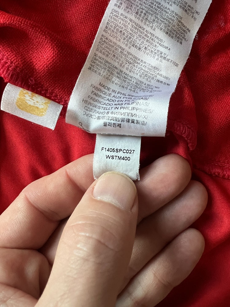 Authenticity evidence image of Liverpool 2014/15 Warrior Home Shirt (Standard Chartered) - Men's Large