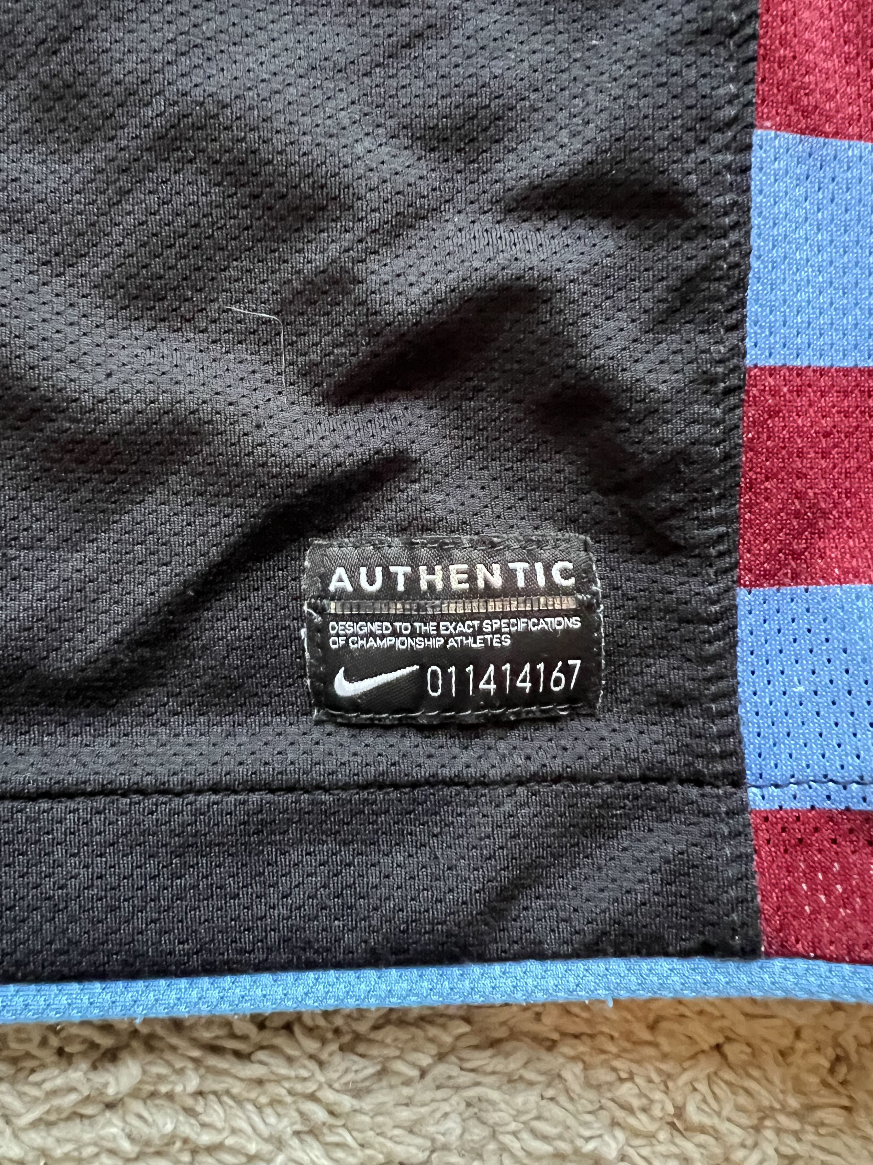 Authenticity evidence image of Aston Villa 2010/11 Nike Away Shirt (FX Pro) - Men's Large