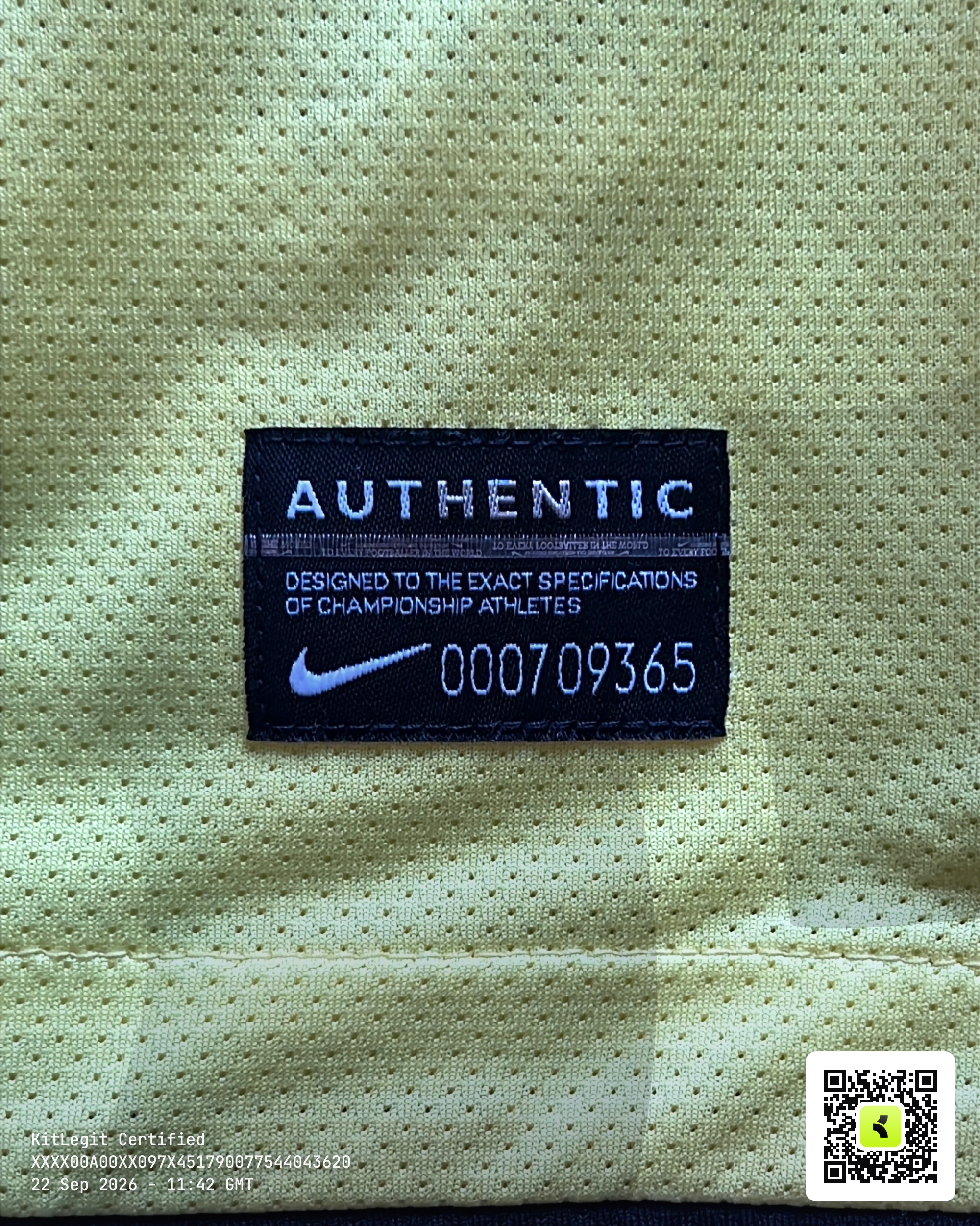 Authenticity evidence image of Aston Villa 2010/11 Nike Home Goalkeeper Shirt - Men's Medium