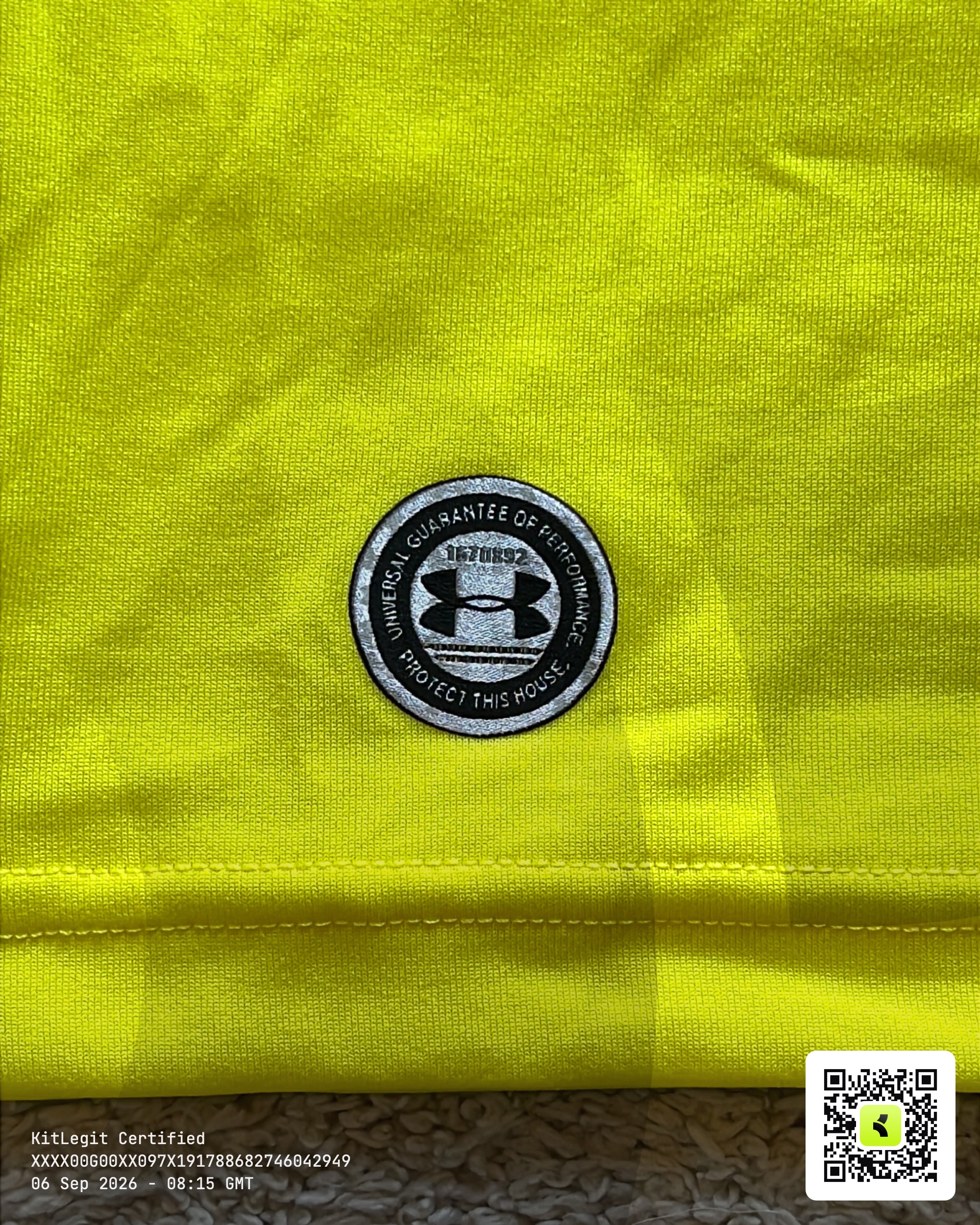 Authenticity evidence image of Aston Villa 2017/18 Under Armour Home Goalkeeper Shirt - Men's Large