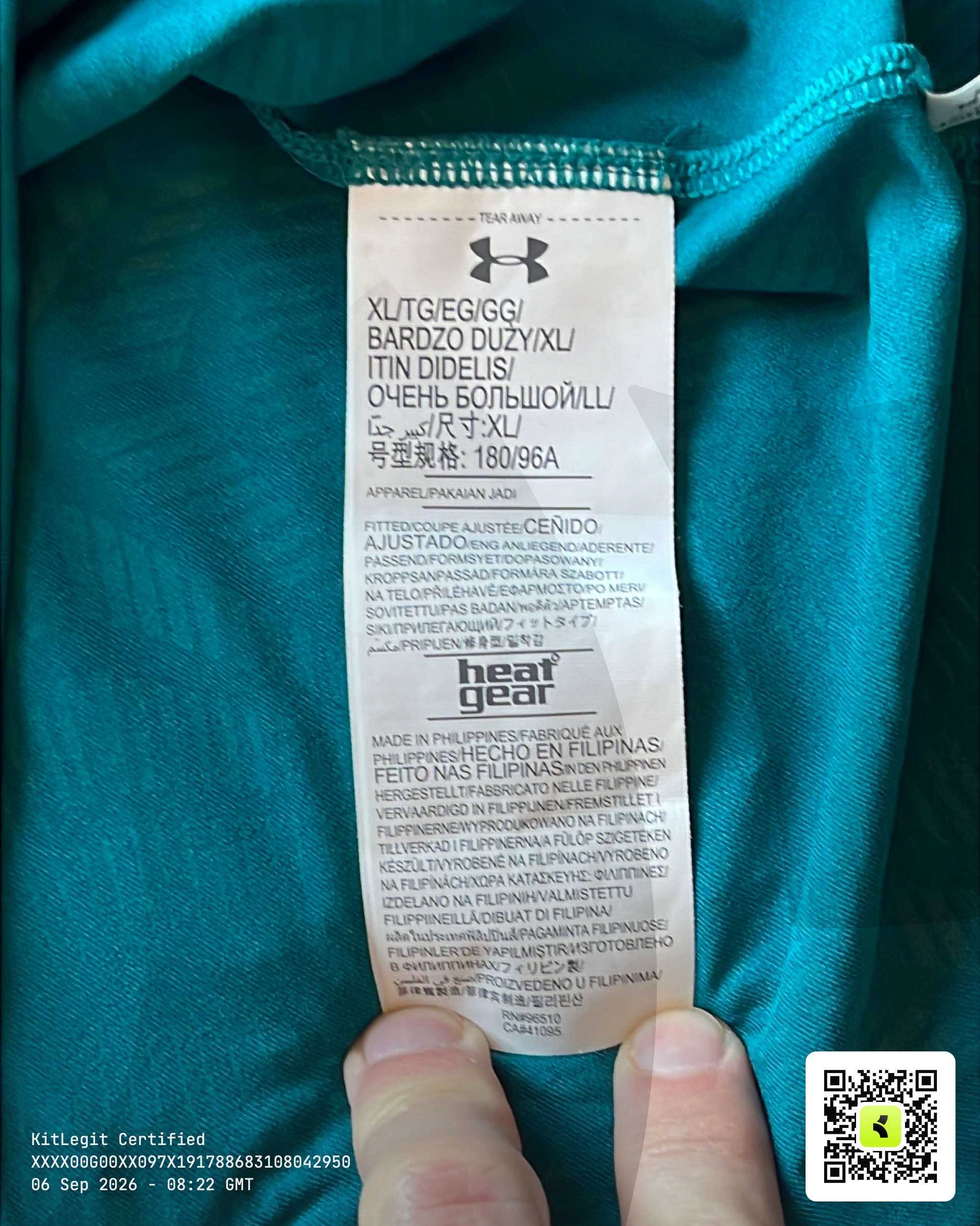 Authenticity evidence image of Aston Villa 2017/18 Under Armour 3rd Goalkeeper Shirt - Men's XL