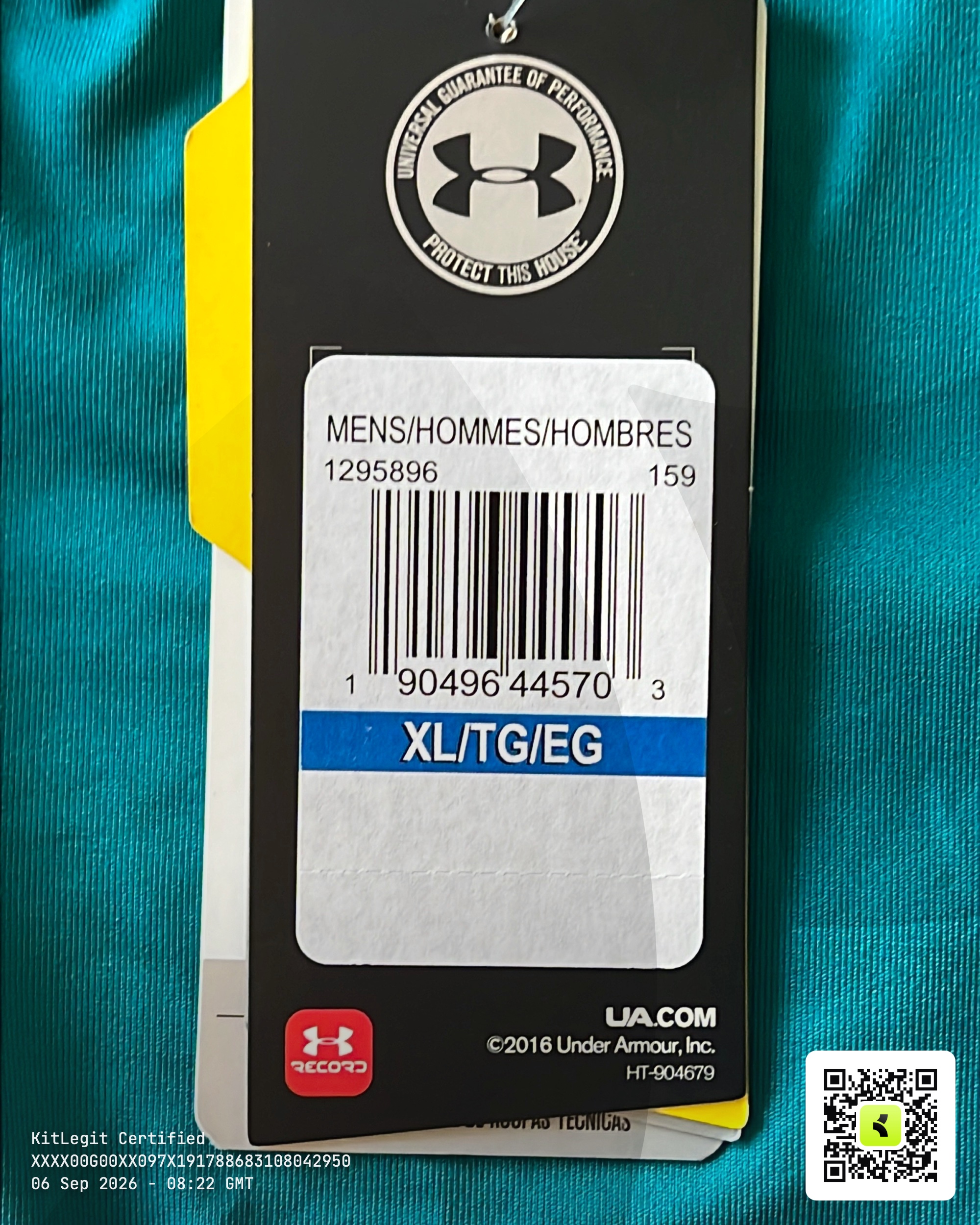 Authenticity evidence image of Aston Villa 2017/18 Under Armour 3rd Goalkeeper Shirt - Men's XL