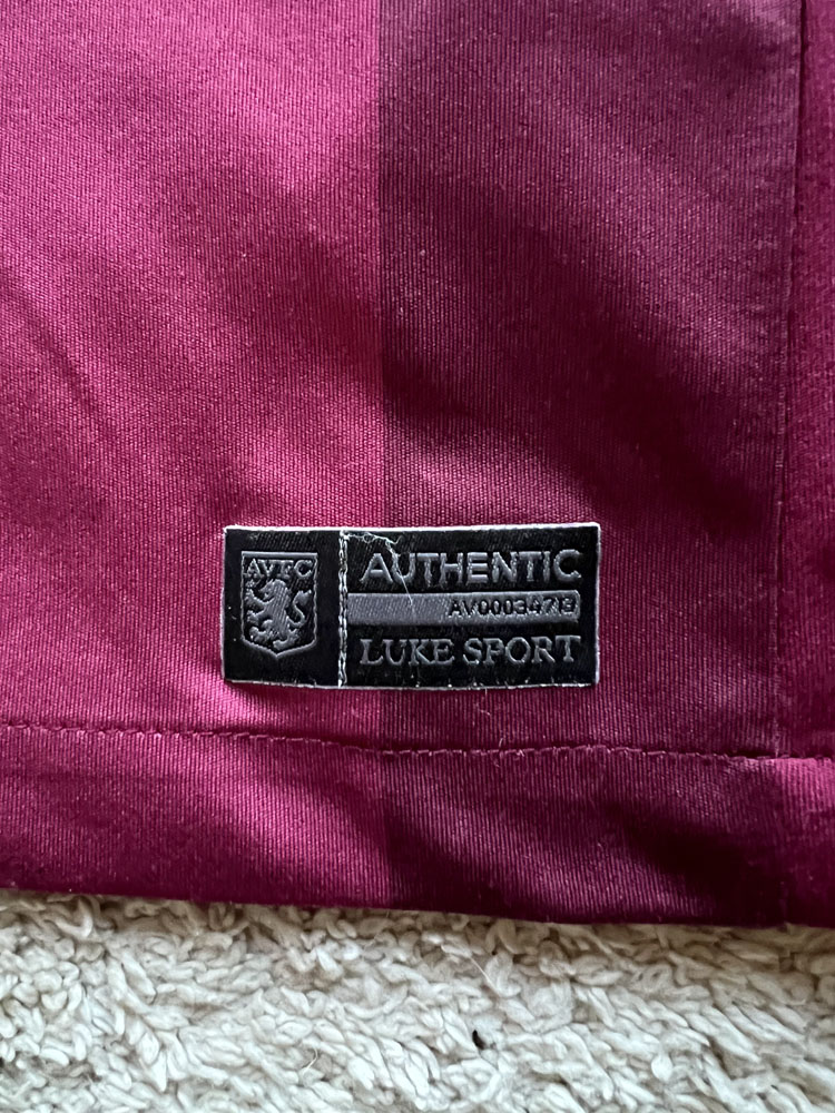 Authenticity evidence image of Aston Villa 2018/19 Luke 1977 Home Shirt (32Red) - Men's 3XL