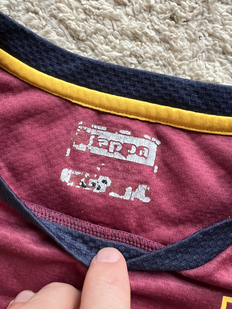 Authenticity evidence image of Aston Villa 2019/20 Kappa Pre-Match 3 Match Worn Shirt - Men's XL