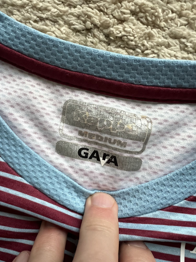 Authenticity evidence image of Aston Villa 2019/20 Kappa Pre-Match 1 Shirt - Men's Medium