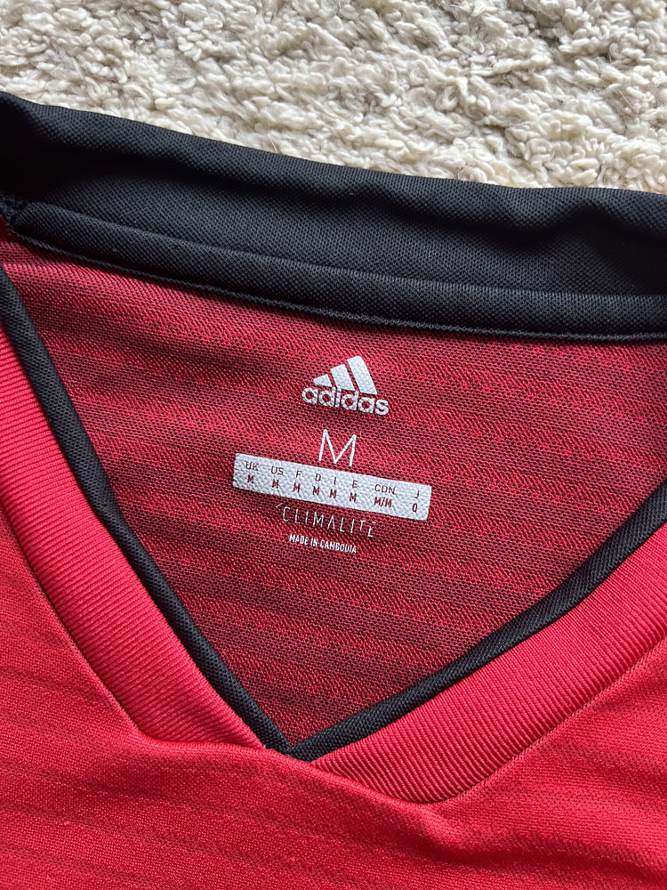 Authenticity evidence image of Manchester United 2018/19 Adidas Home Shirt (Chevrolet) - Men's Medium