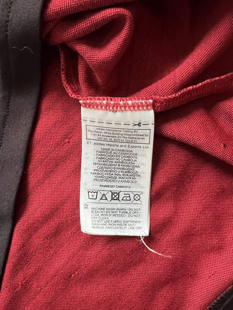 Authenticity evidence image of Manchester United 2018/19 Adidas Home Shirt (Chevrolet) - Men's Medium