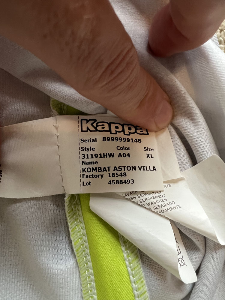 Authenticity evidence image of Aston Villa 2020/21 Kappa 3rd Shirt (Cazoo) - Men's XL