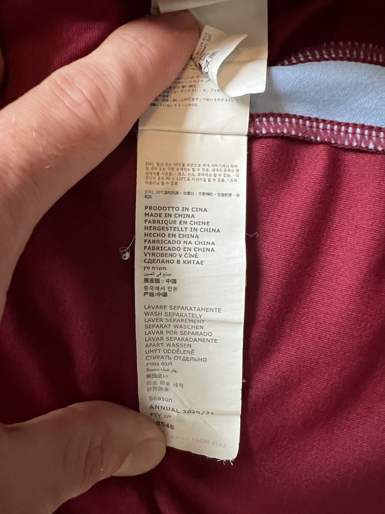 Authenticity evidence image of Aston Villa 2020/21 Kappa Home Shirt (Cazoo) - Men's XL