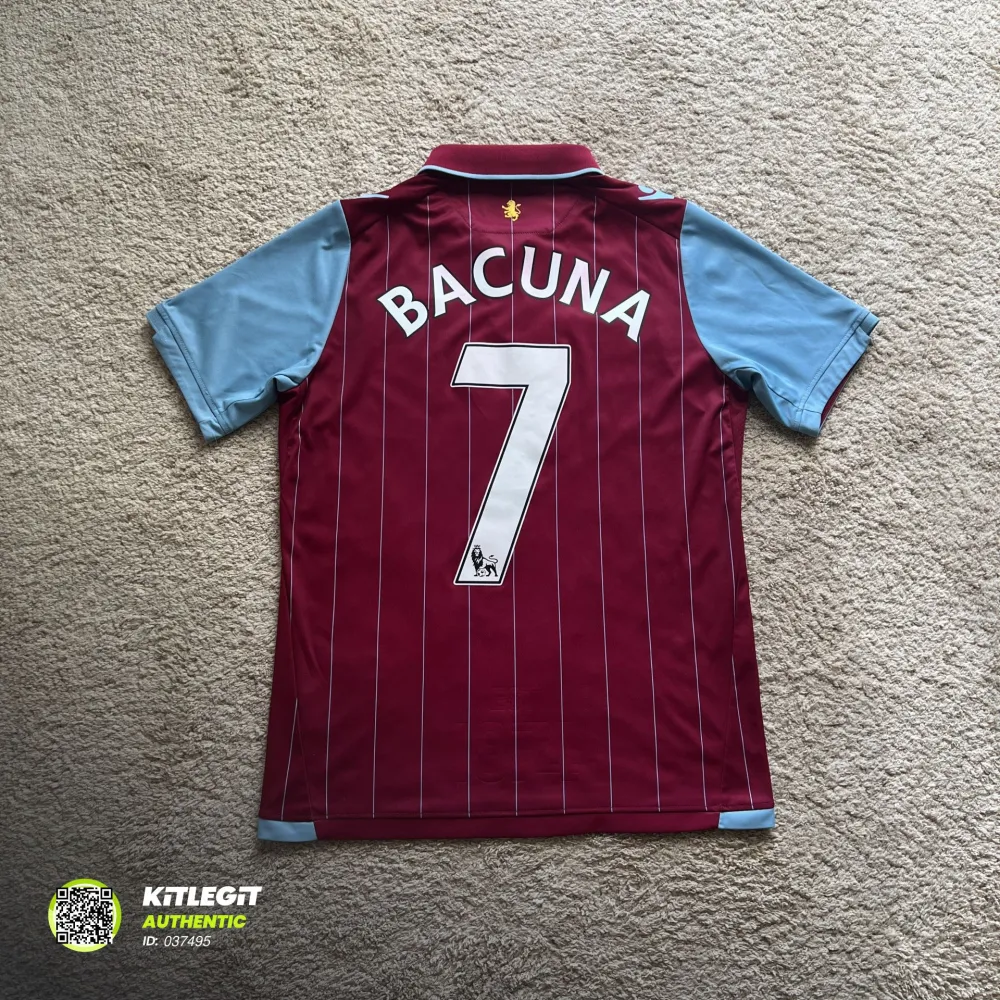 Rear view of Aston Villa 2014/15 Macron Home Shirt (Acorns) - Junior XL