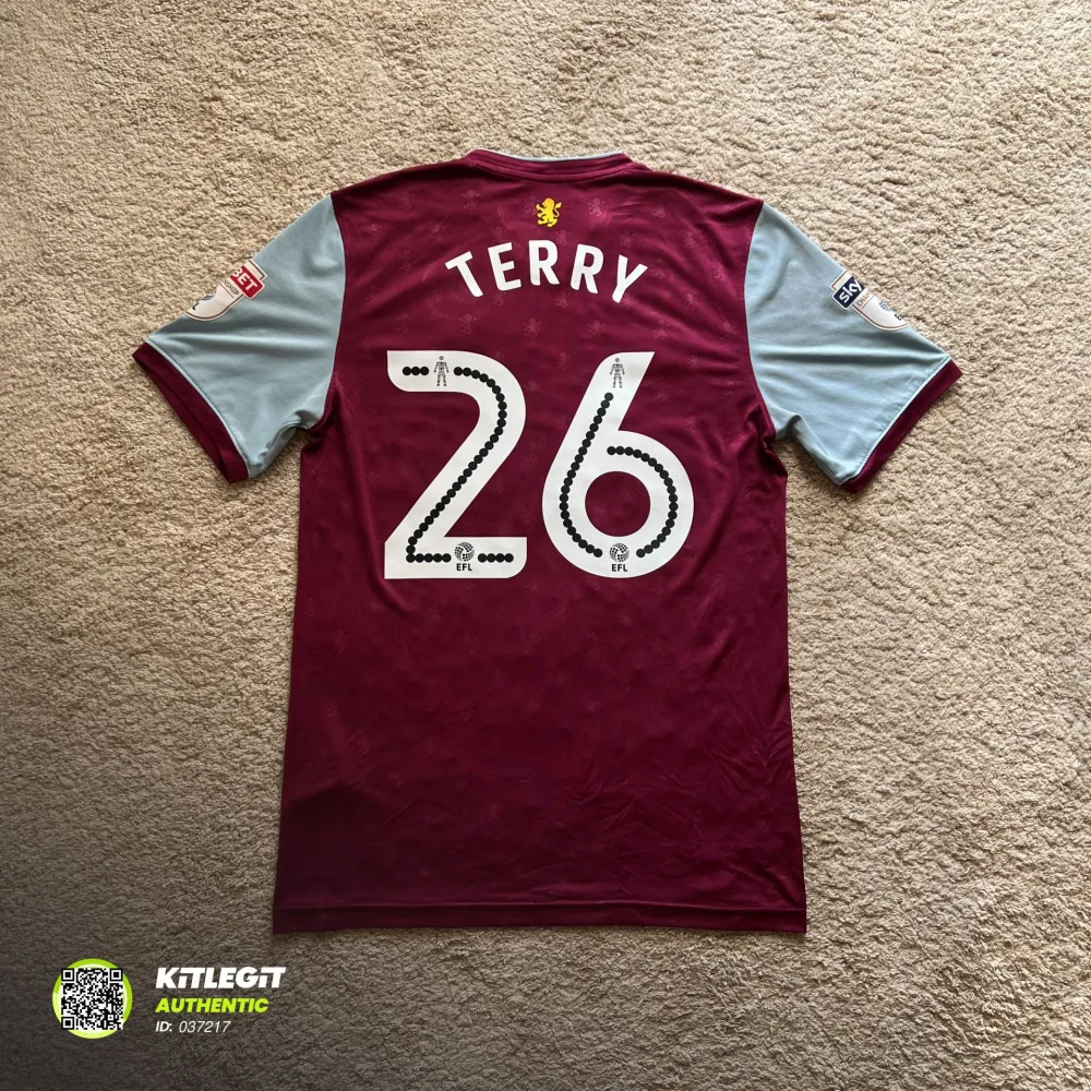 Rear view of Aston Villa 2017/18 Under Armour Home Shirt - Men's Medium