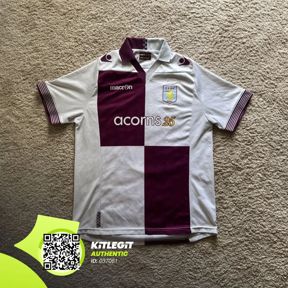 Front view of Aston Villa 2013/14 Macron Away Shirt (Acorns 25) - Junior XL