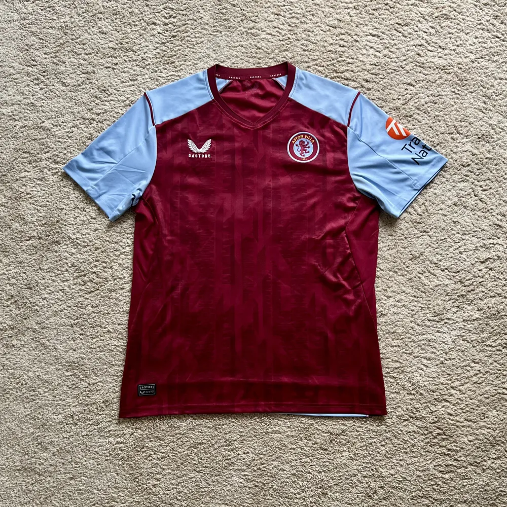Front view of Aston Villa 2023/24 Castore Home Shirt - Men's Large
