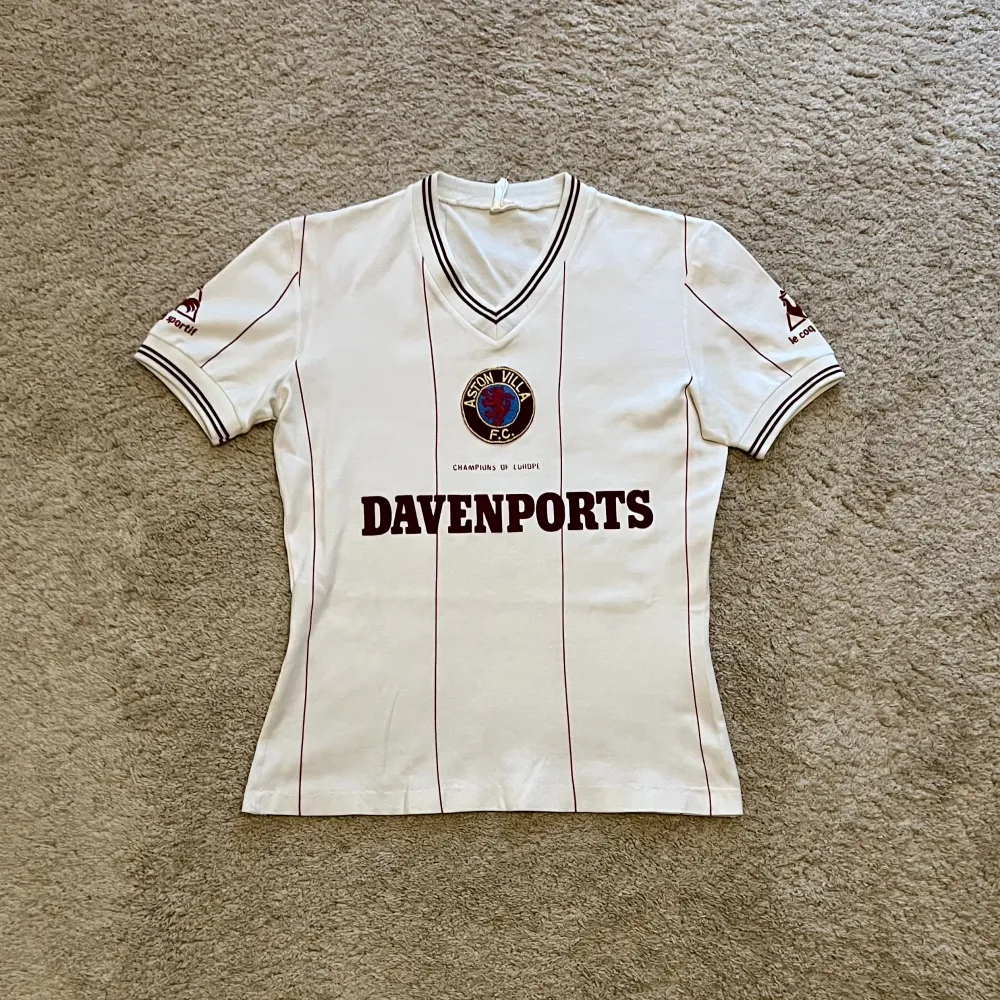 Front view of Aston Villa 1982/83 Le Coq Sportif Away Shirt (Davenports)