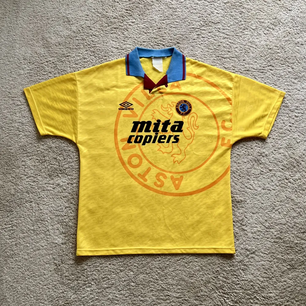 Front view of Aston Villa 1992/93 Umbro 3rd Shirt (Mita Copiers) - Men's Large