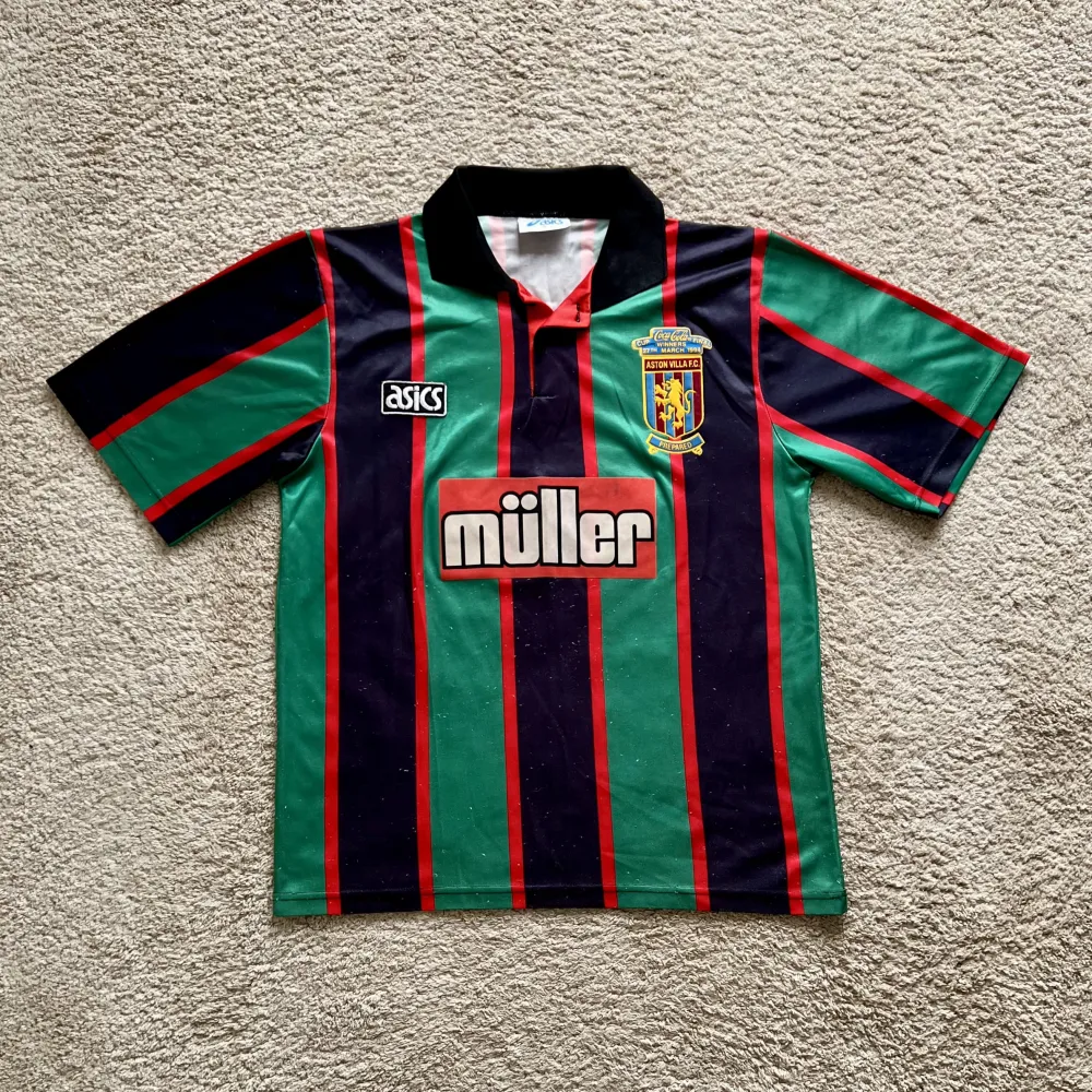Front view of Aston Villa 1994/95 Asics Away Shirt (Muller) - Men's Medium