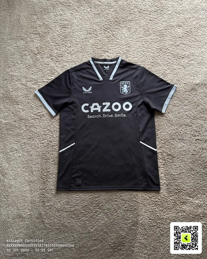 Front view of Aston Villa 2022/23 Castore Home Goalkeeper Shirt (Cazoo) - Men's Large