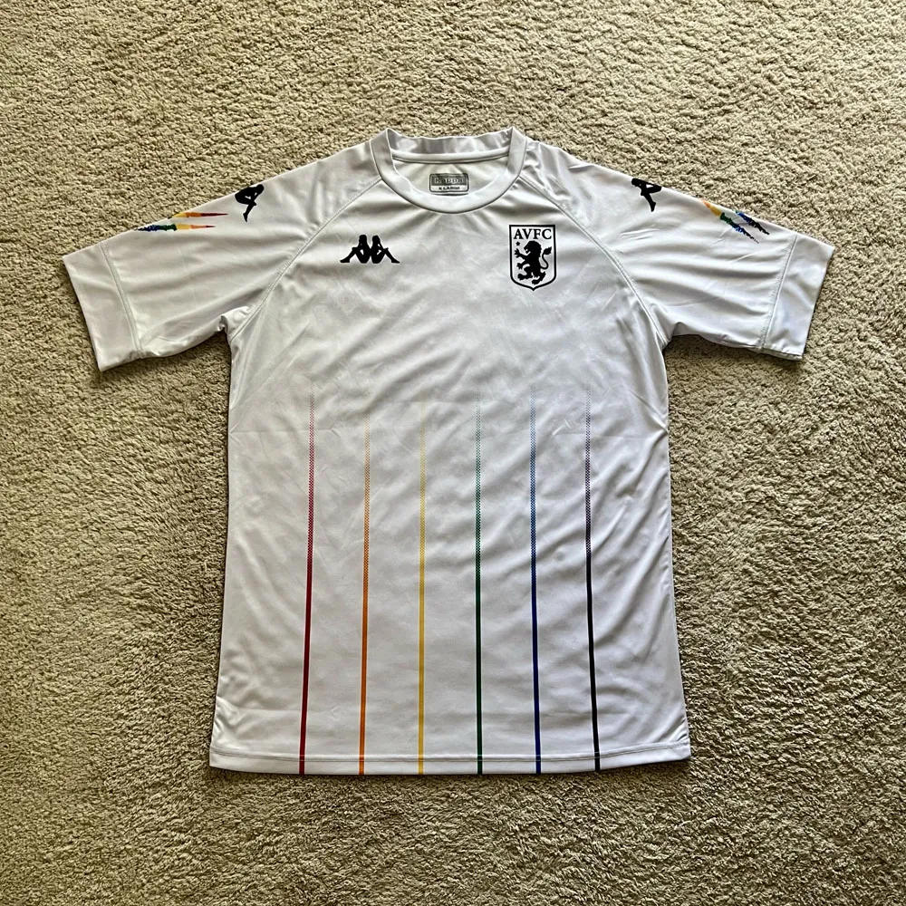 Front view of Aston Villa 2020/21 Kappa Pride Pre Match Shirt - Men's XL