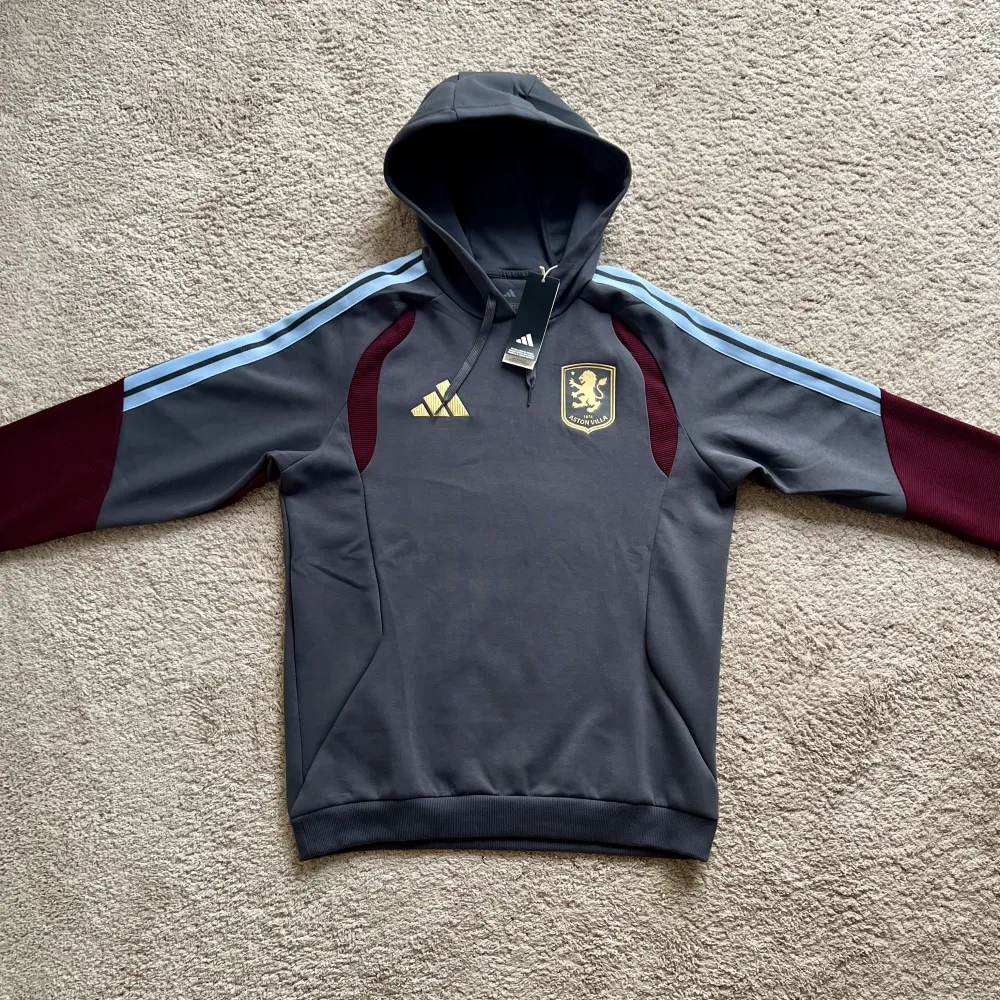 Front view of Aston Villa 2026/27 Adidas Travel Hoodie - Men's Medium